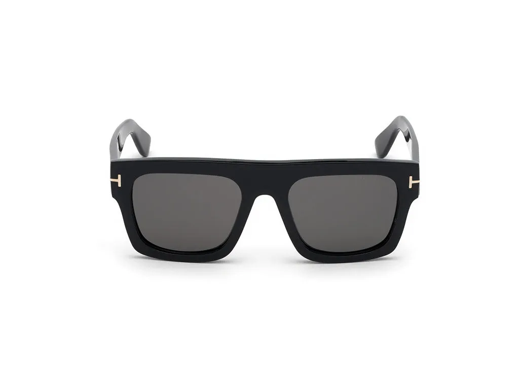 TOM FORD FT0711 FAUSTO 01A Occhiali da sole Acetato Nero Grigio Squadrata Normale - immagine 2