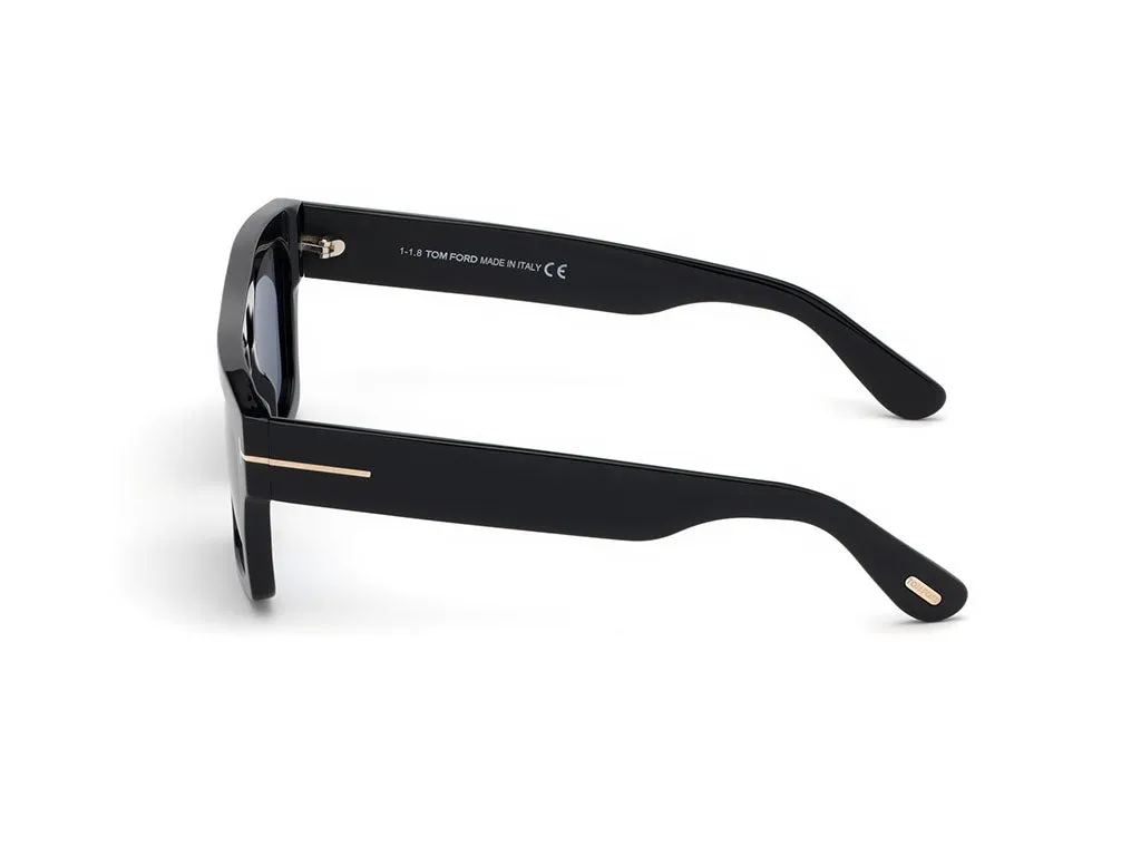 TOM FORD FT0711 FAUSTO 01A Occhiali da sole Acetato Nero Grigio Squadrata Normale - immagine 3