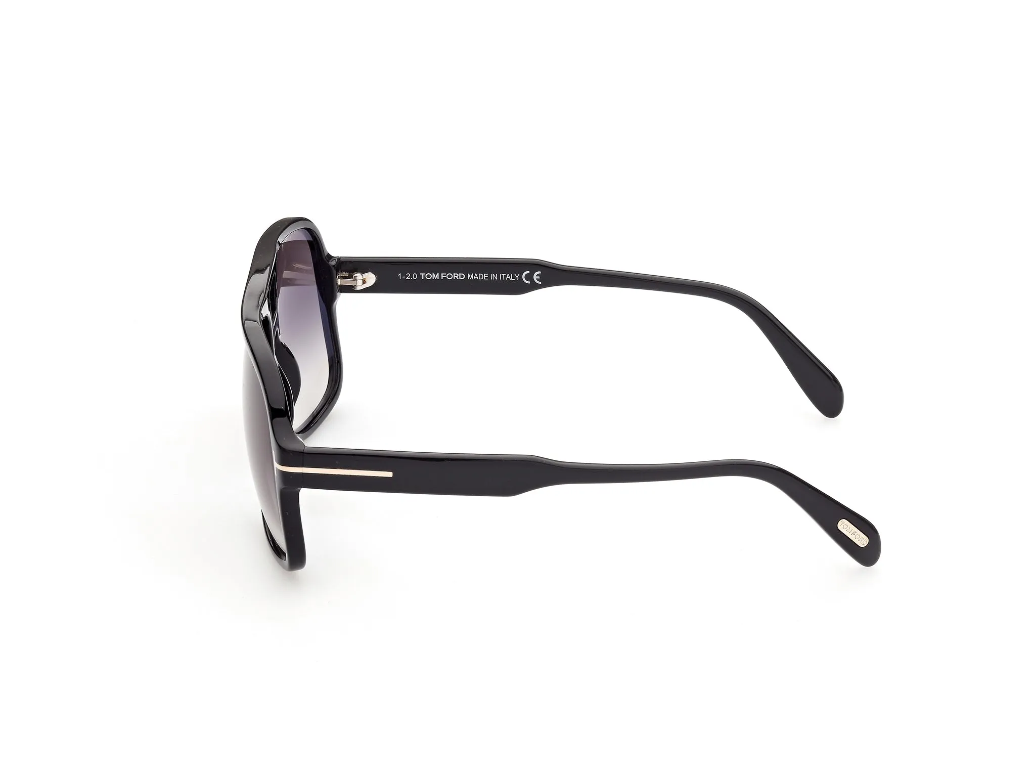 TOM FORD FT0884 FALCONER-02 01B Occhiali da sole Acetato Nero Grigio Squadrata Normale Sfumato - immagine 2