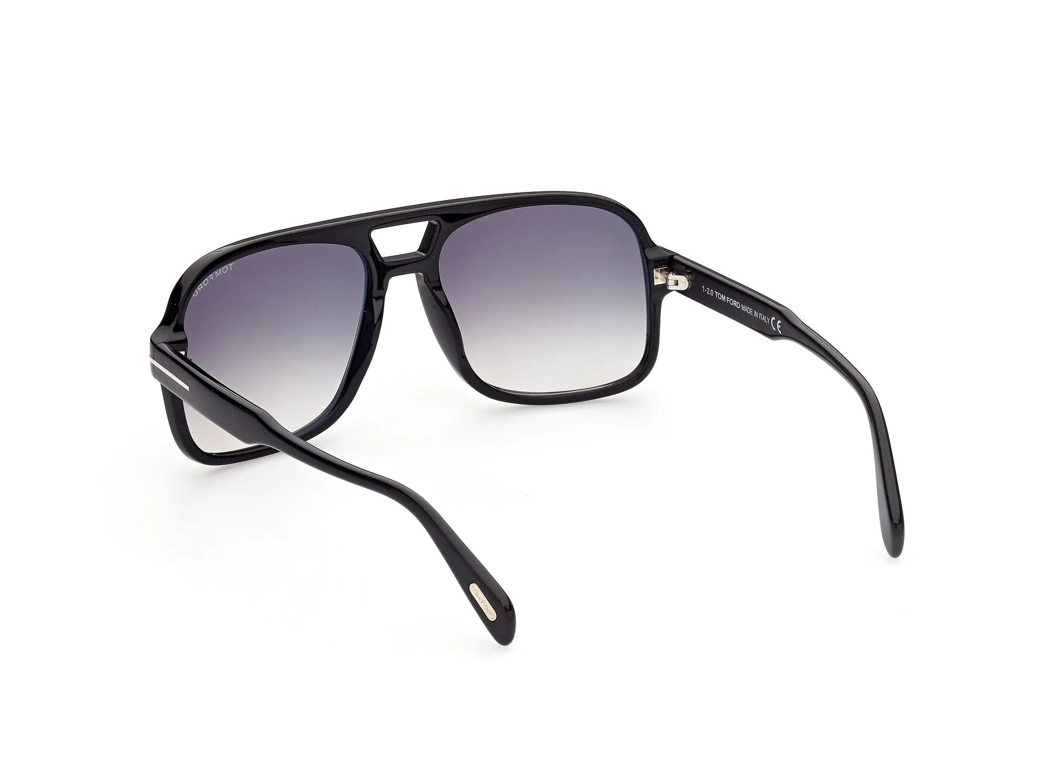 TOM FORD FT0884 FALCONER-02 01B Occhiali da sole Acetato Nero Grigio Squadrata Normale Sfumato - immagine 4