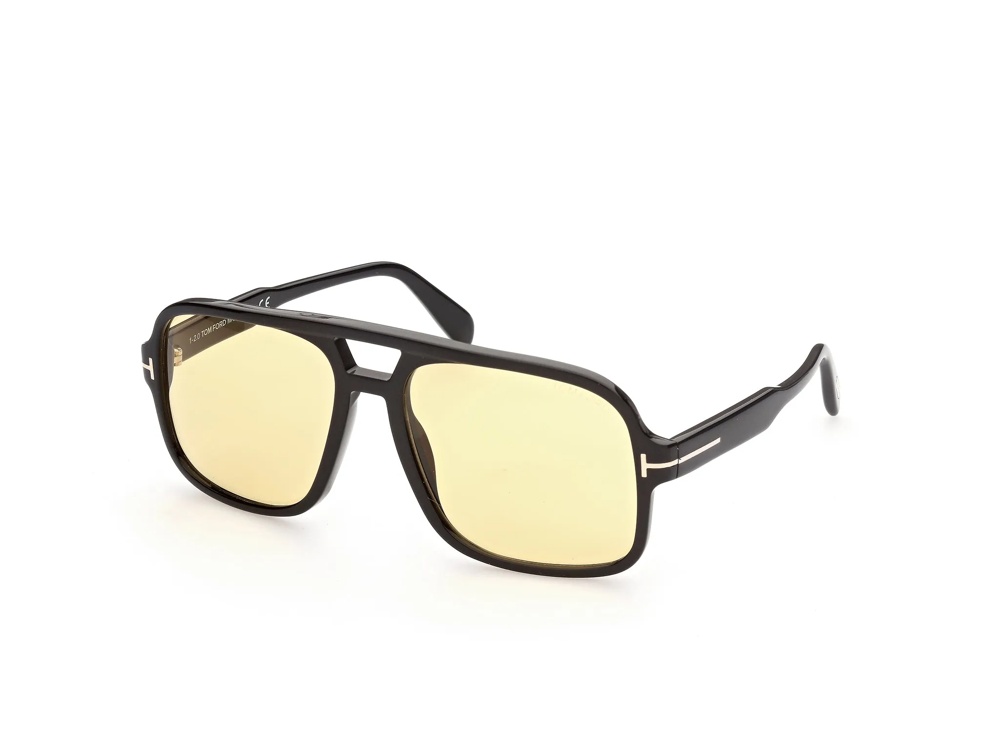 TOM FORD FT0884 FALCONER-02 01E Occhiali da sole Acetato Nero Marrone Squadrata Normale - immagine 1