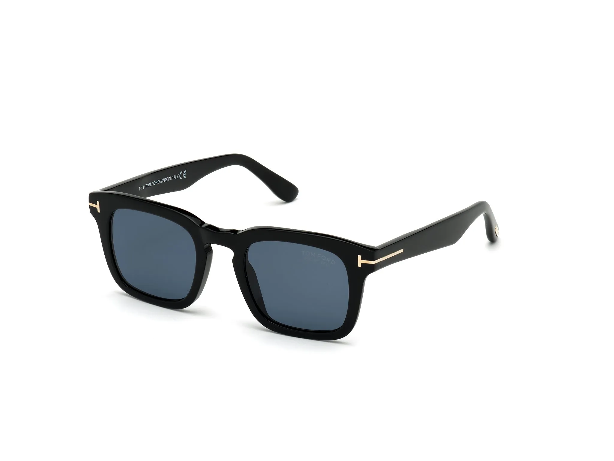 TOM FORD FT0751 DAX 01V Occhiali da sole Acetato Nero Blu Squadrata Polarizzata - immagine 1