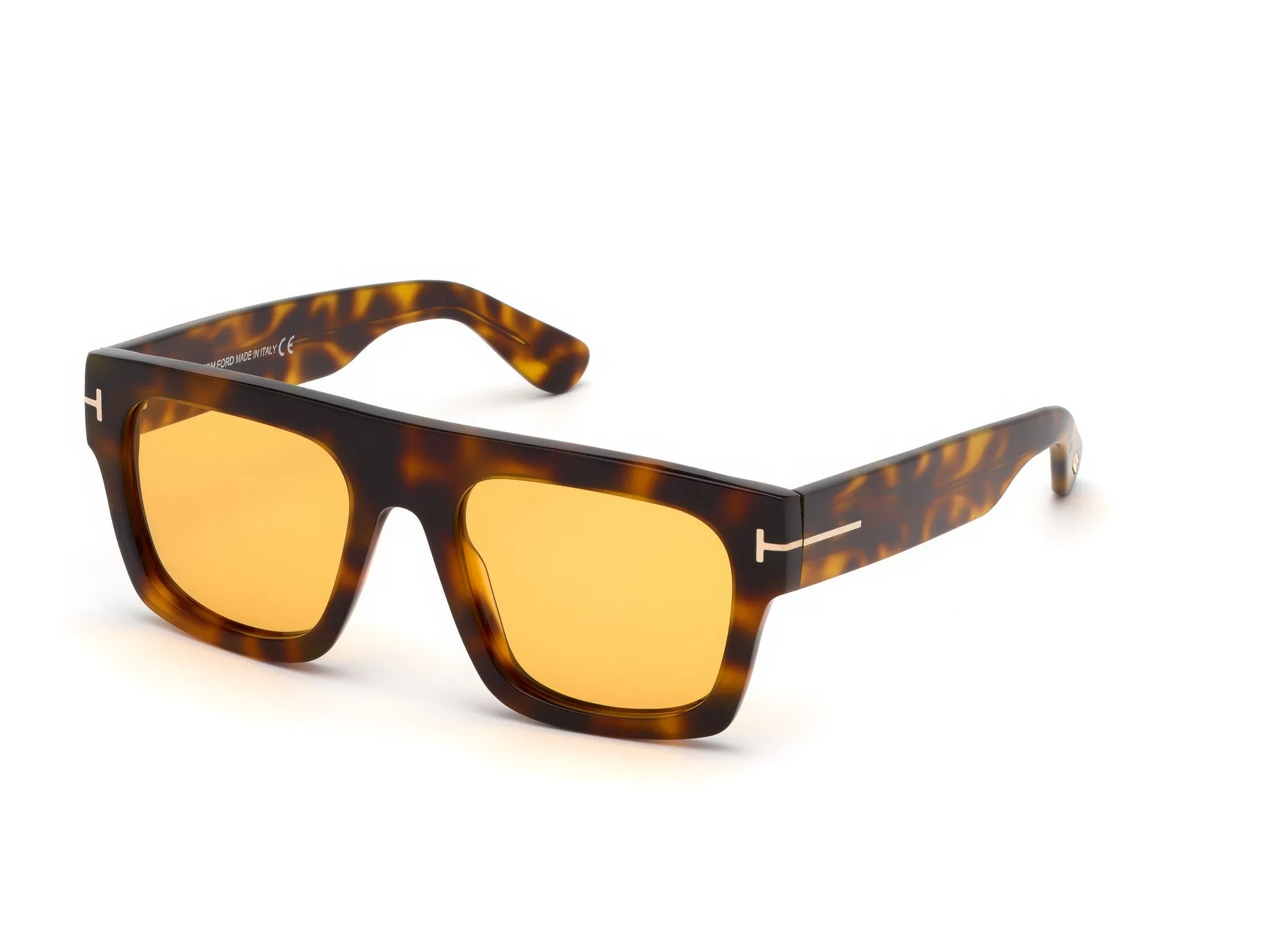 TOM FORD FT0711 FAUSTO 56E Occhiali da sole Acetato Havana Giallo Squadrata Normale - immagine 1
