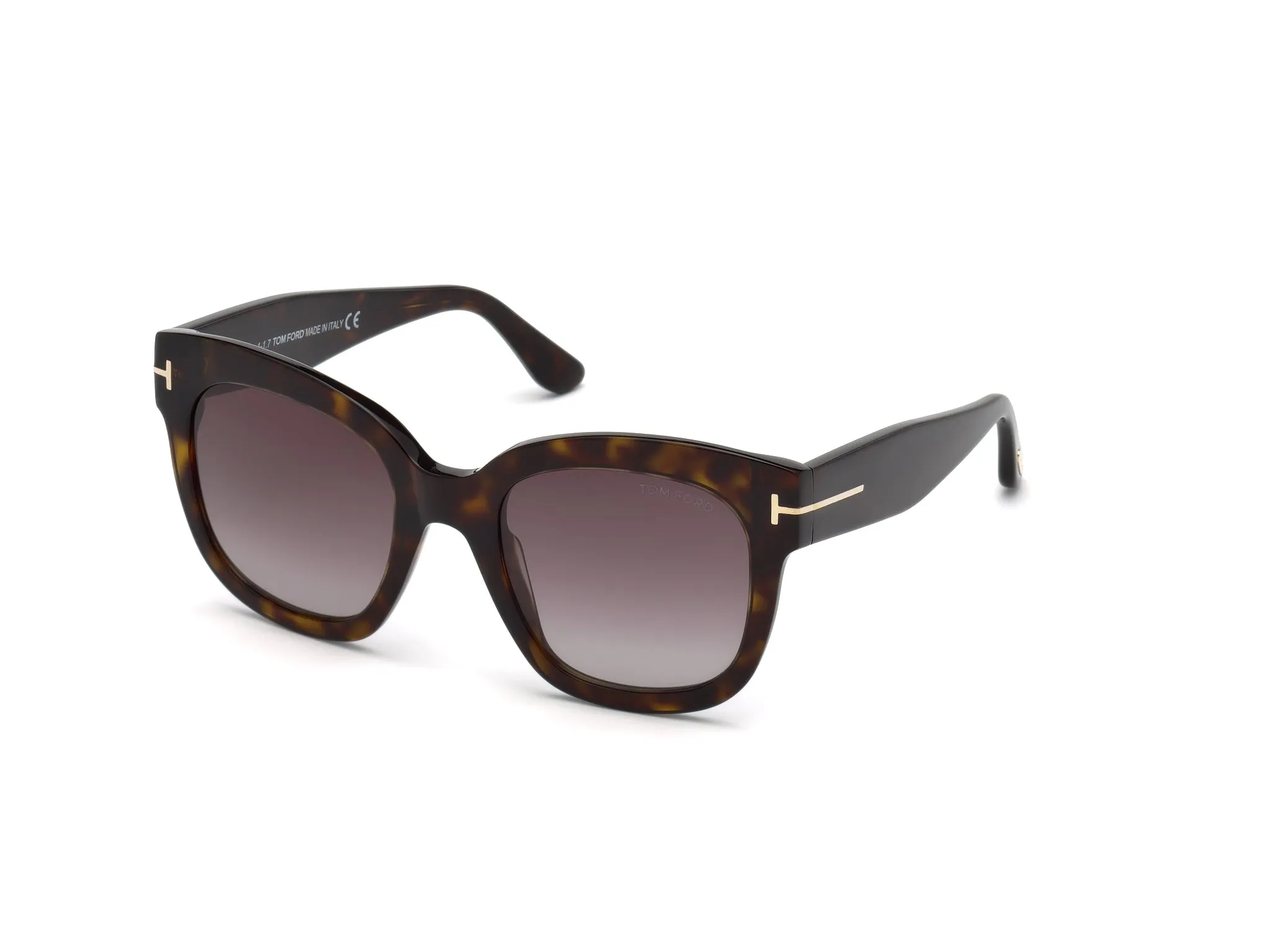 TOM FORD FT0613 BEATRIX-02 52T Occhiali da sole Acetato Havana scuro Bordeaux Geometrica Normale Sfumato - immagine 1