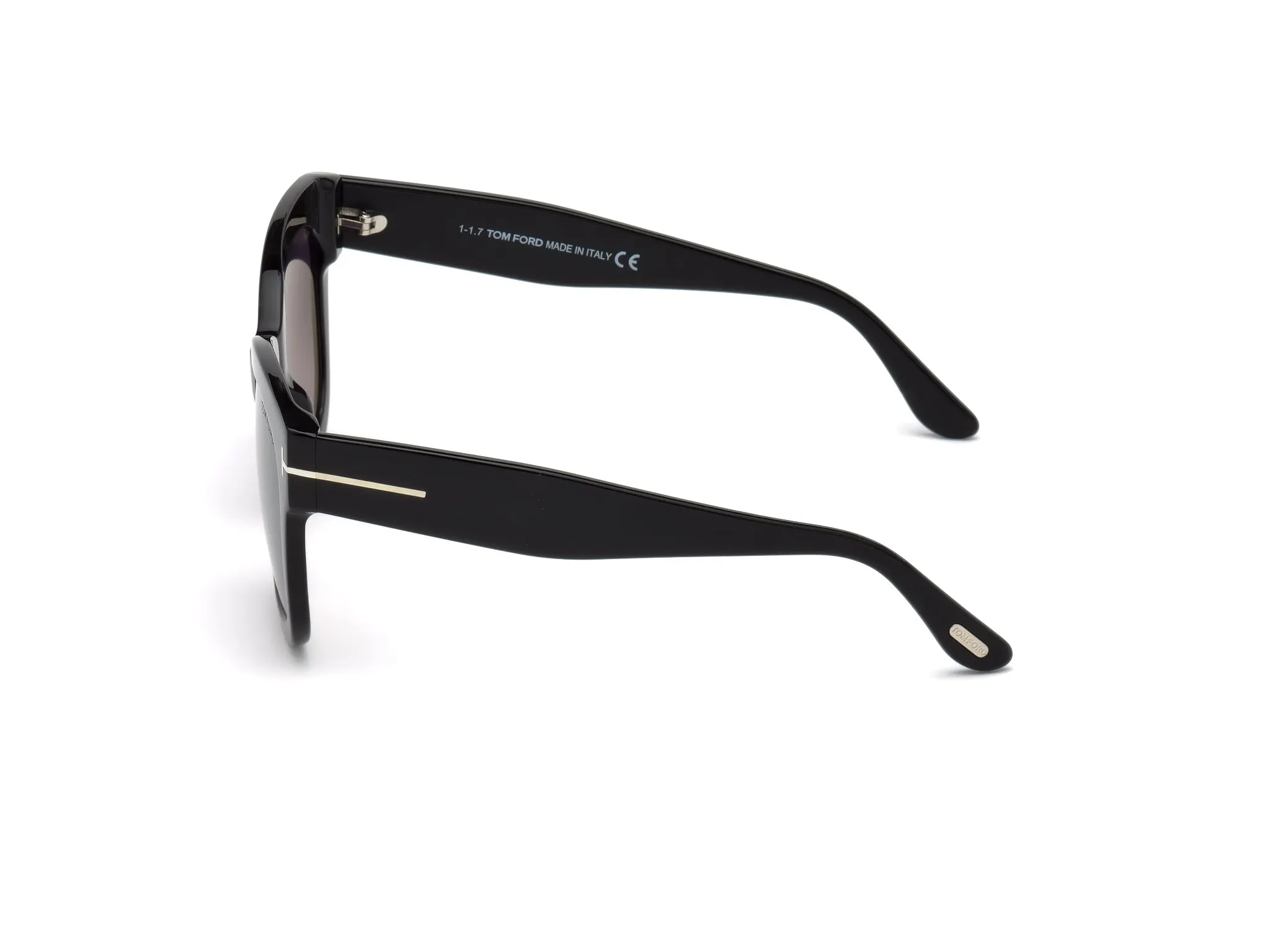 TOM FORD FT0613 BEATRIX-02 01C Occhiali da sole Acetato Nero Grigio Geometrica Normale Specchiato - immagine 2