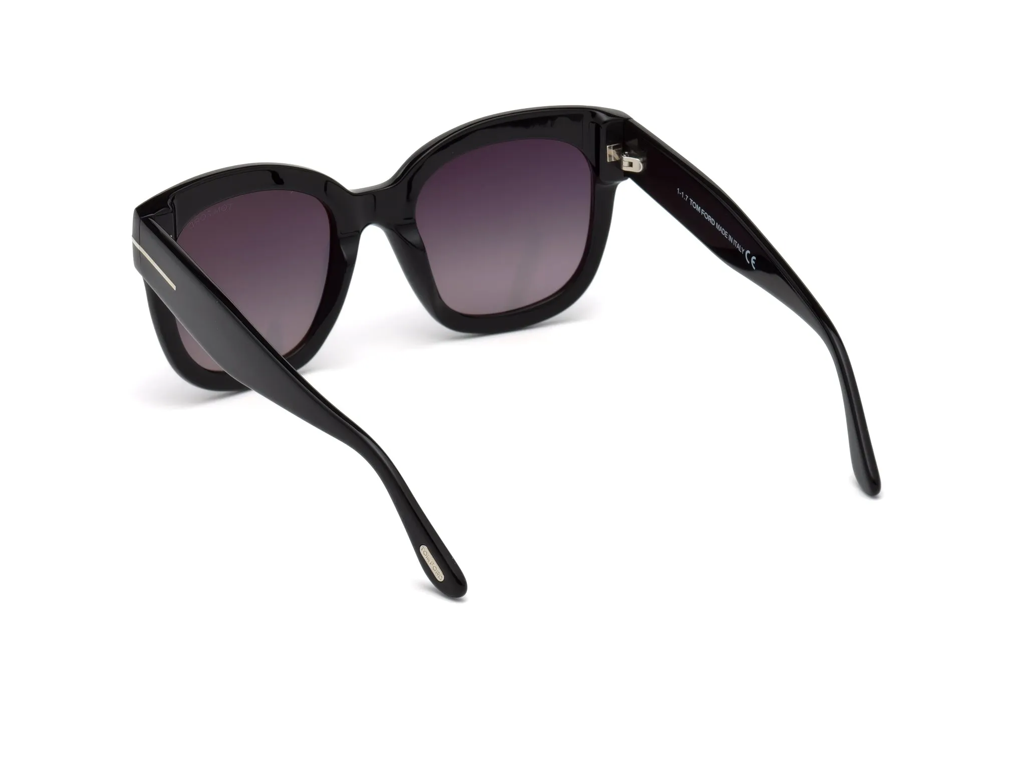 TOM FORD FT0613 BEATRIX-02 01C Occhiali da sole Acetato Nero Grigio Geometrica Normale Specchiato - immagine 4