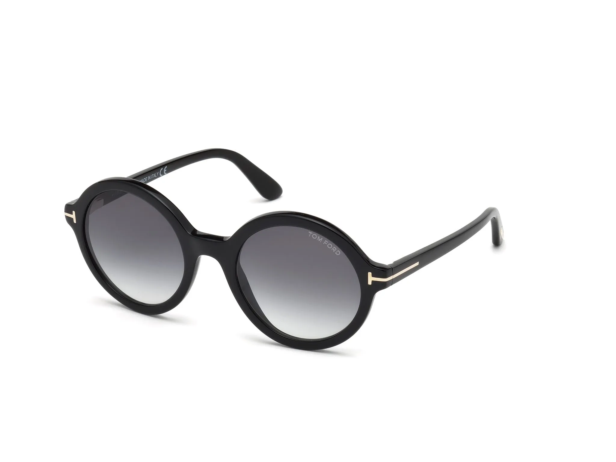 TOM FORD FT0602 NICOLETTE-02 001 Occhiali da sole Acetato Nero Grigio Rotonda Normale Sfumato - immagine 1