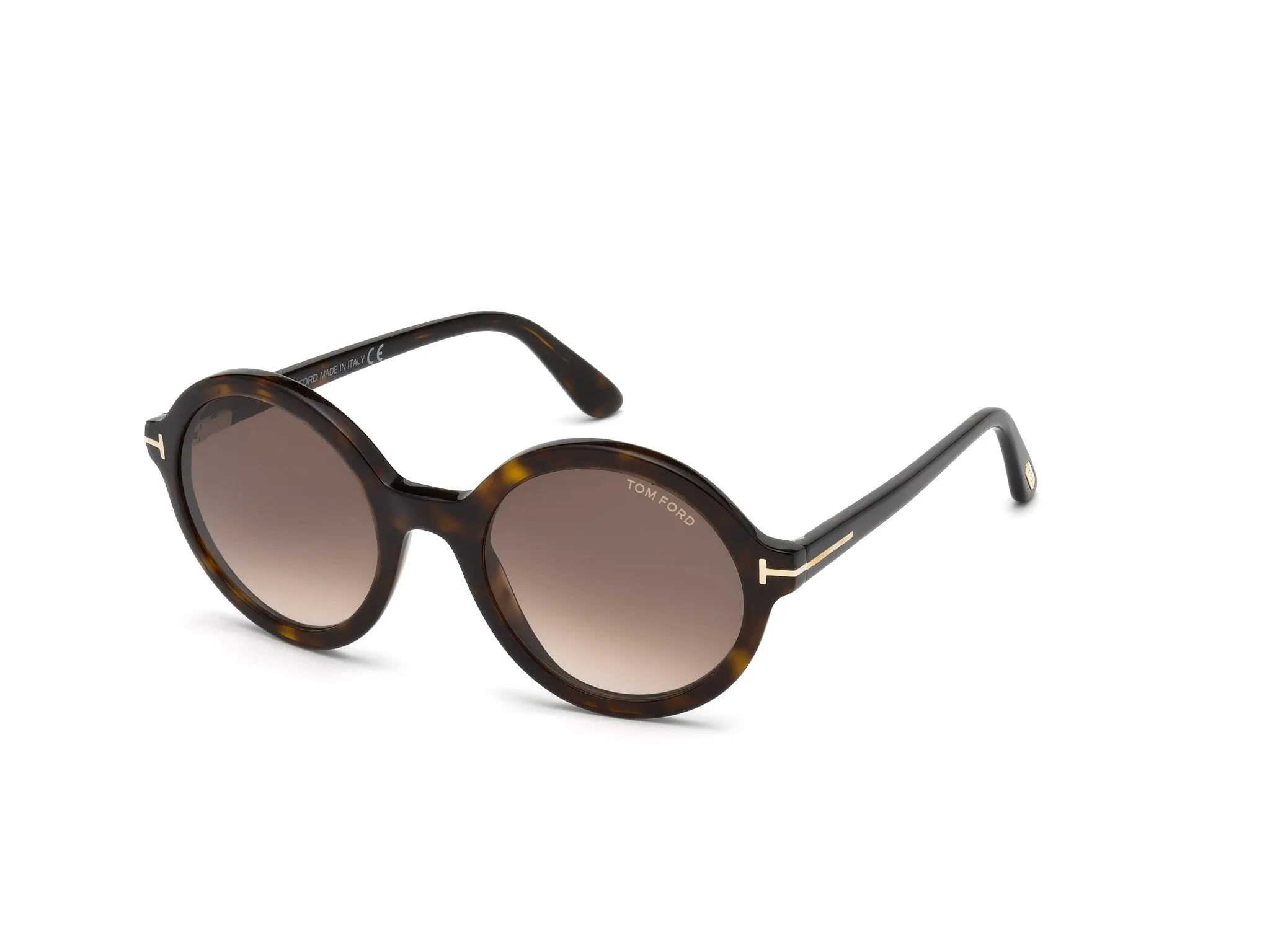 TOM FORD FT0602 NICOLETTE-02 052 Occhiali da sole Acetato Havana Trasparente Rotonda Normale Sfumato - immagine 1