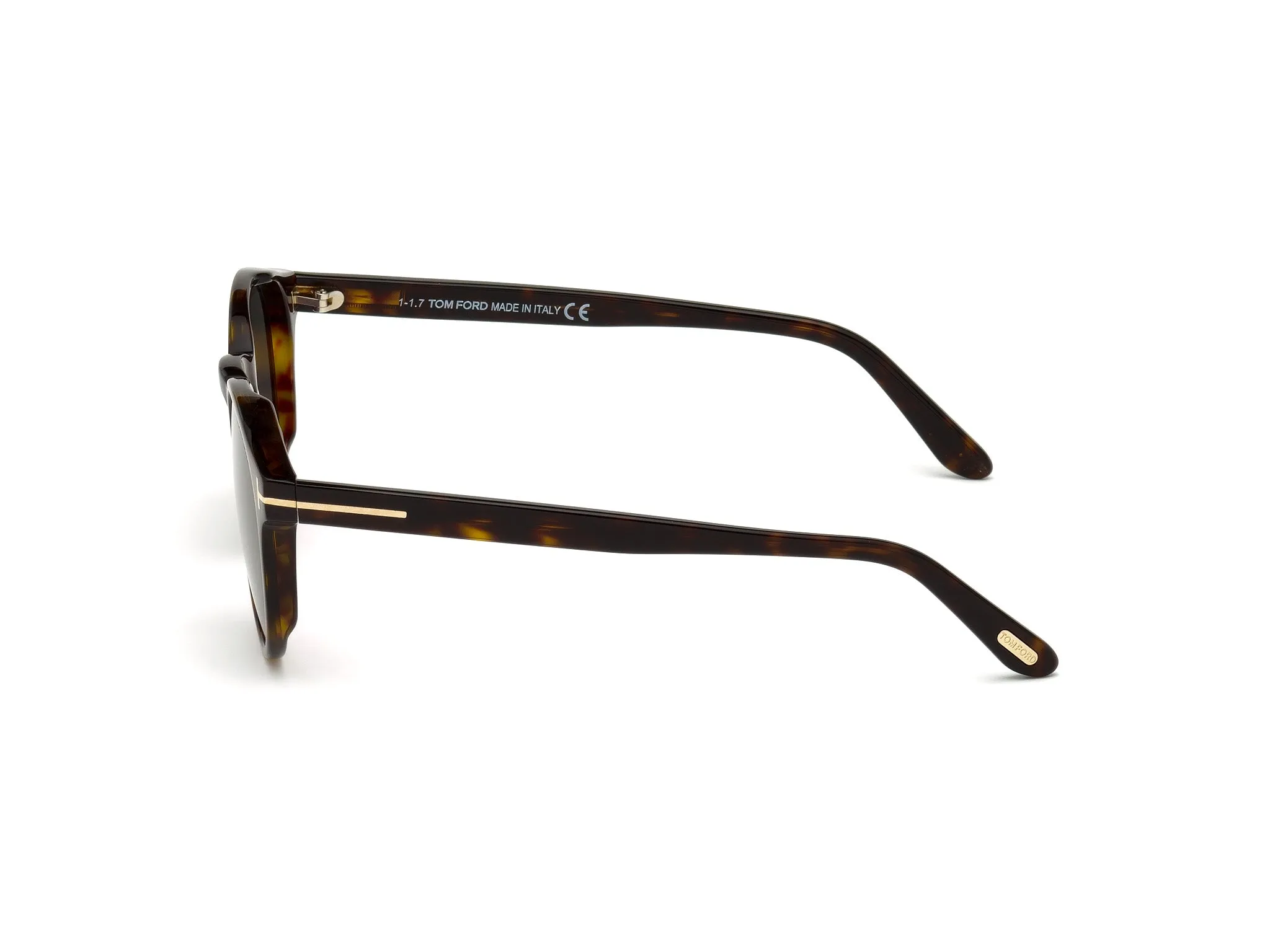 TOM FORD FT0591 IAN-02 52N Occhiali da sole Acetato Havana scuro Verde Rotonda Normale - immagine 2