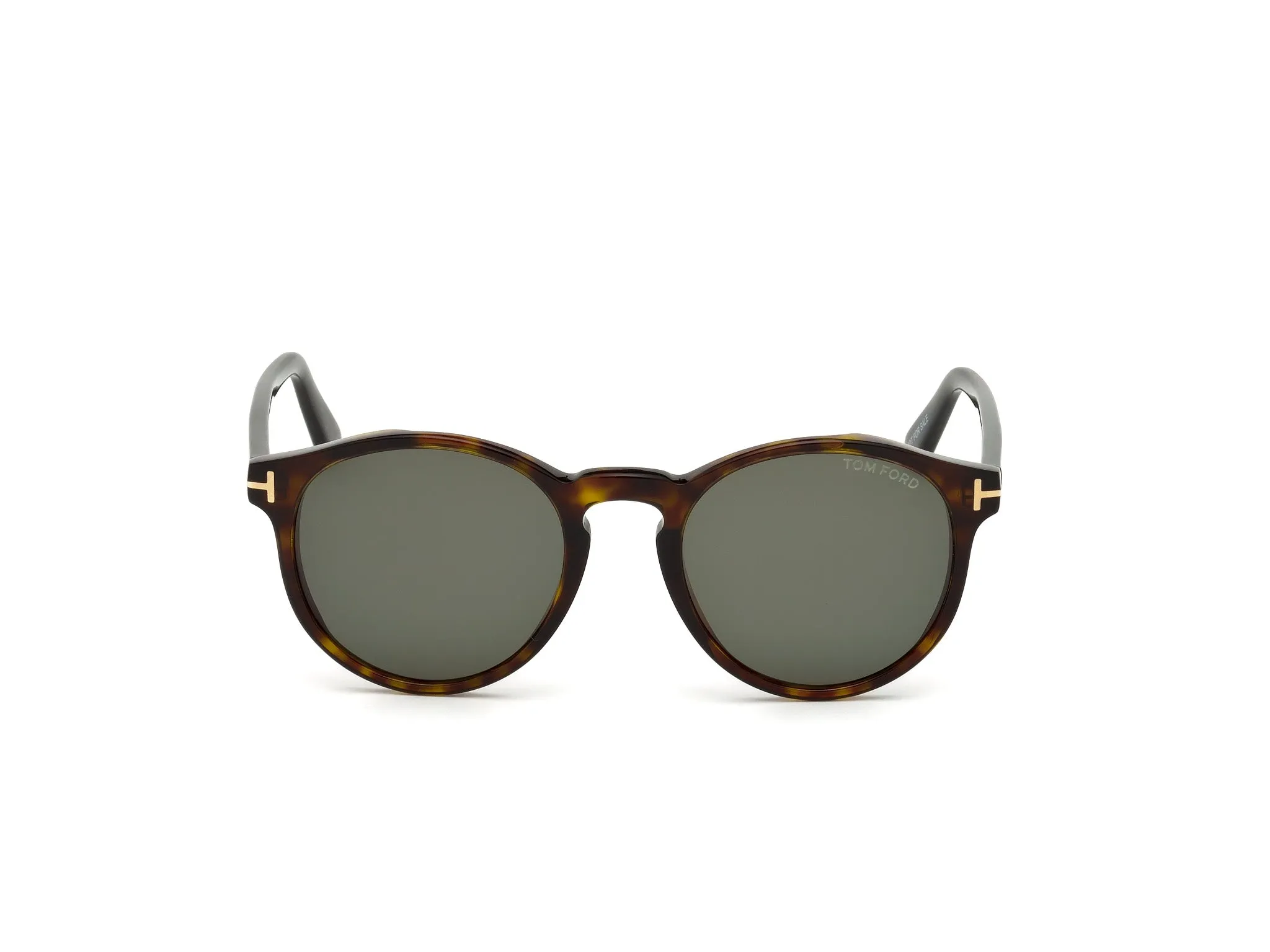 TOM FORD FT0591 IAN-02 52N Occhiali da sole Acetato Havana scuro Verde Rotonda Normale - immagine 3