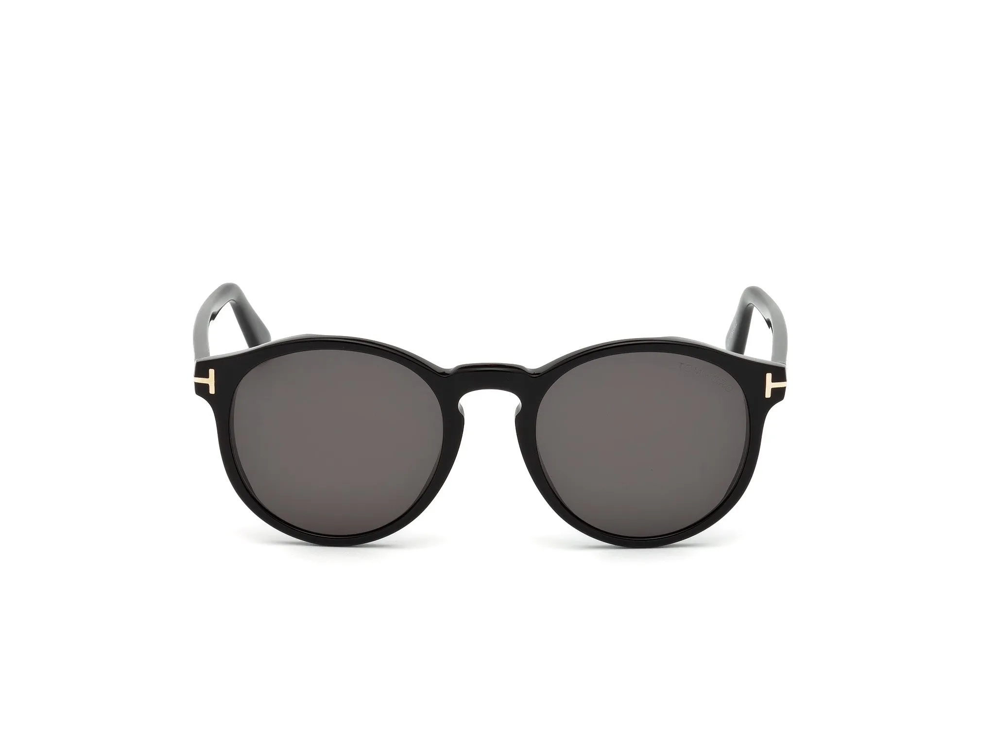 TOM FORD FT0591 IAN-02 01A Occhiali da sole Acetato Nero Grigio Rotonda Normale - immagine 3