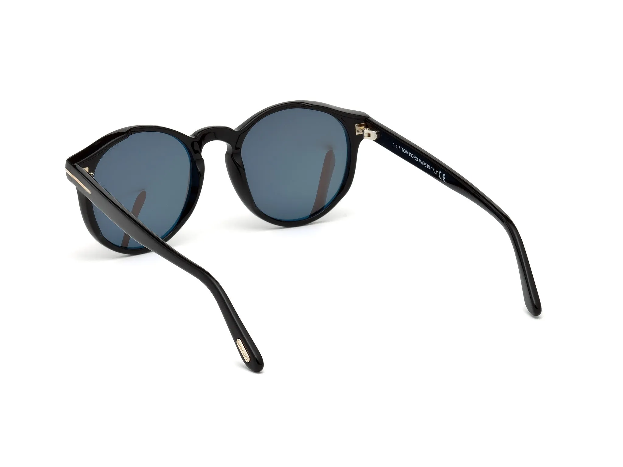 TOM FORD FT0591 IAN-02 01A Occhiali da sole Acetato Nero Grigio Rotonda Normale - immagine 4