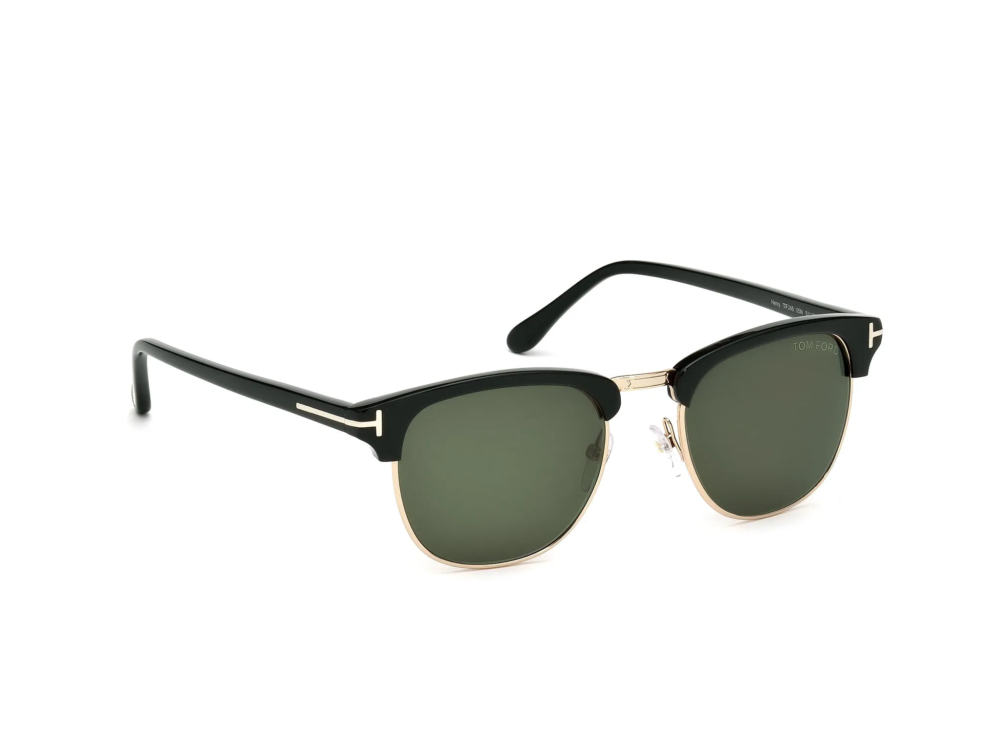 TOM FORD FT0248 HENRY 05N Occhiali da sole Acetato Nero Verde Squadrata Normale - immagine 3