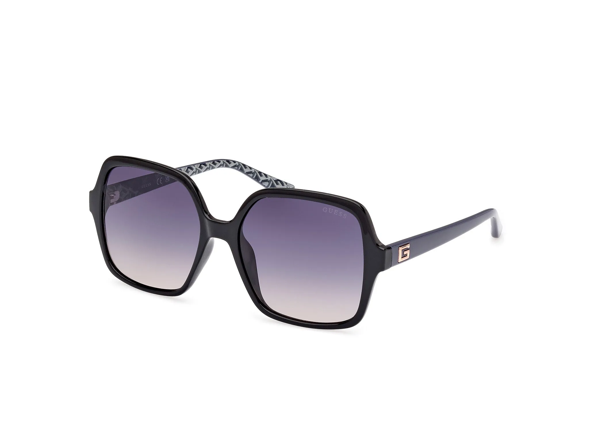 Guess GU7921-H 01B Occhiali da sole Iniettato Nero Grigio Squadrata Normale Sfumato - immagine 1