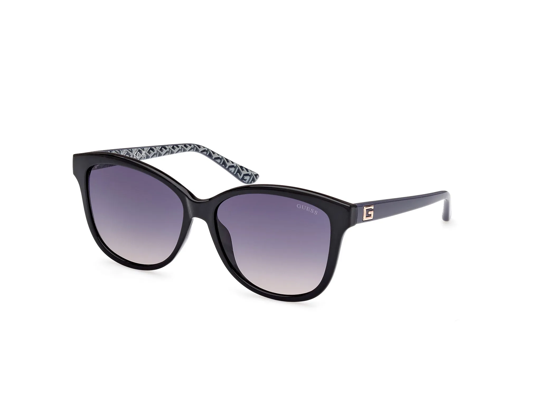 Guess GU7920 01B Occhiali da sole Iniettato Nero Grigio Rotonda Normale Sfumato - immagine 1