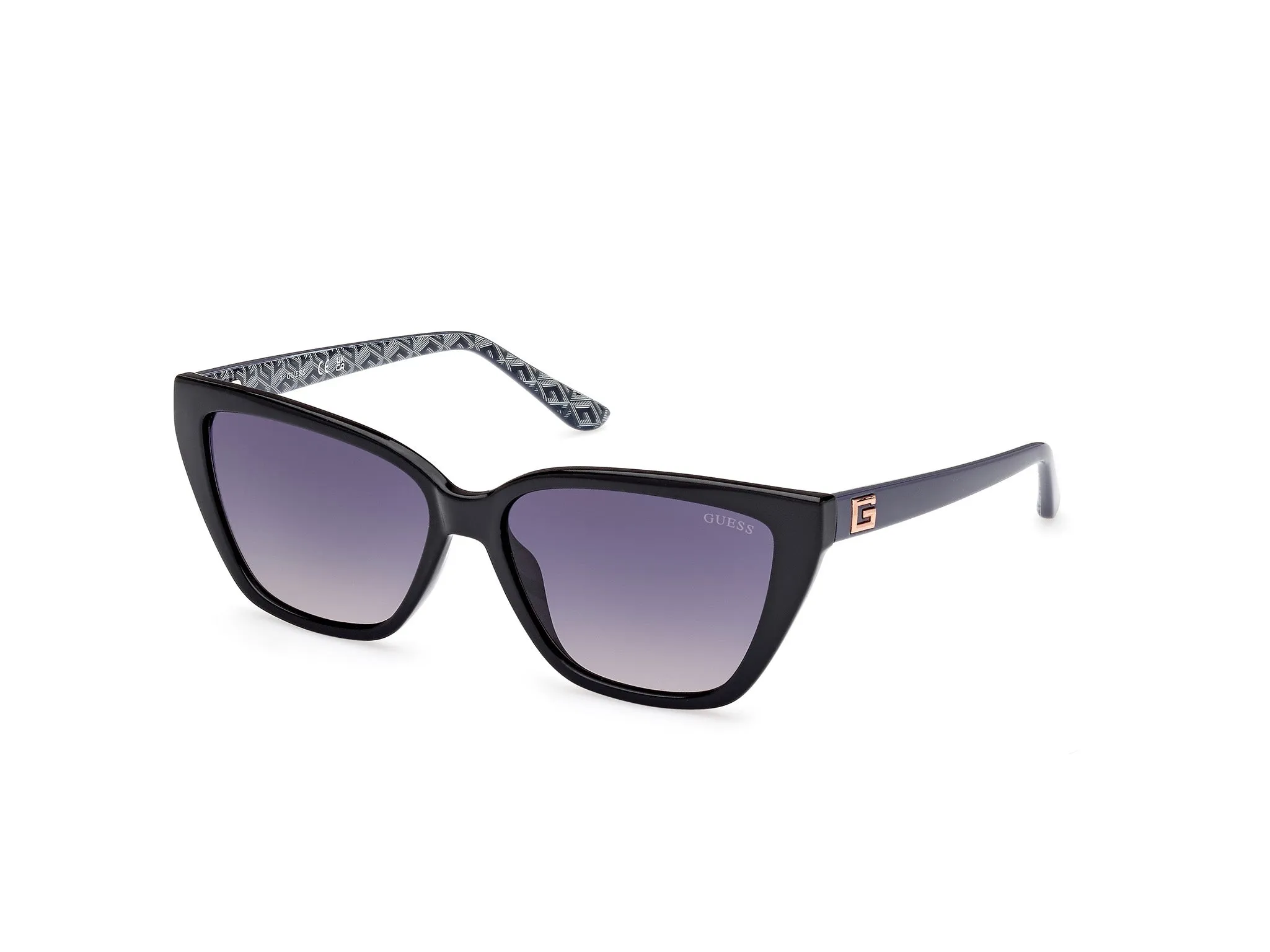 Guess GU7919 01B Occhiali da sole Iniettato Nero Grigio Cat Eye Normale Sfumato - immagine 1