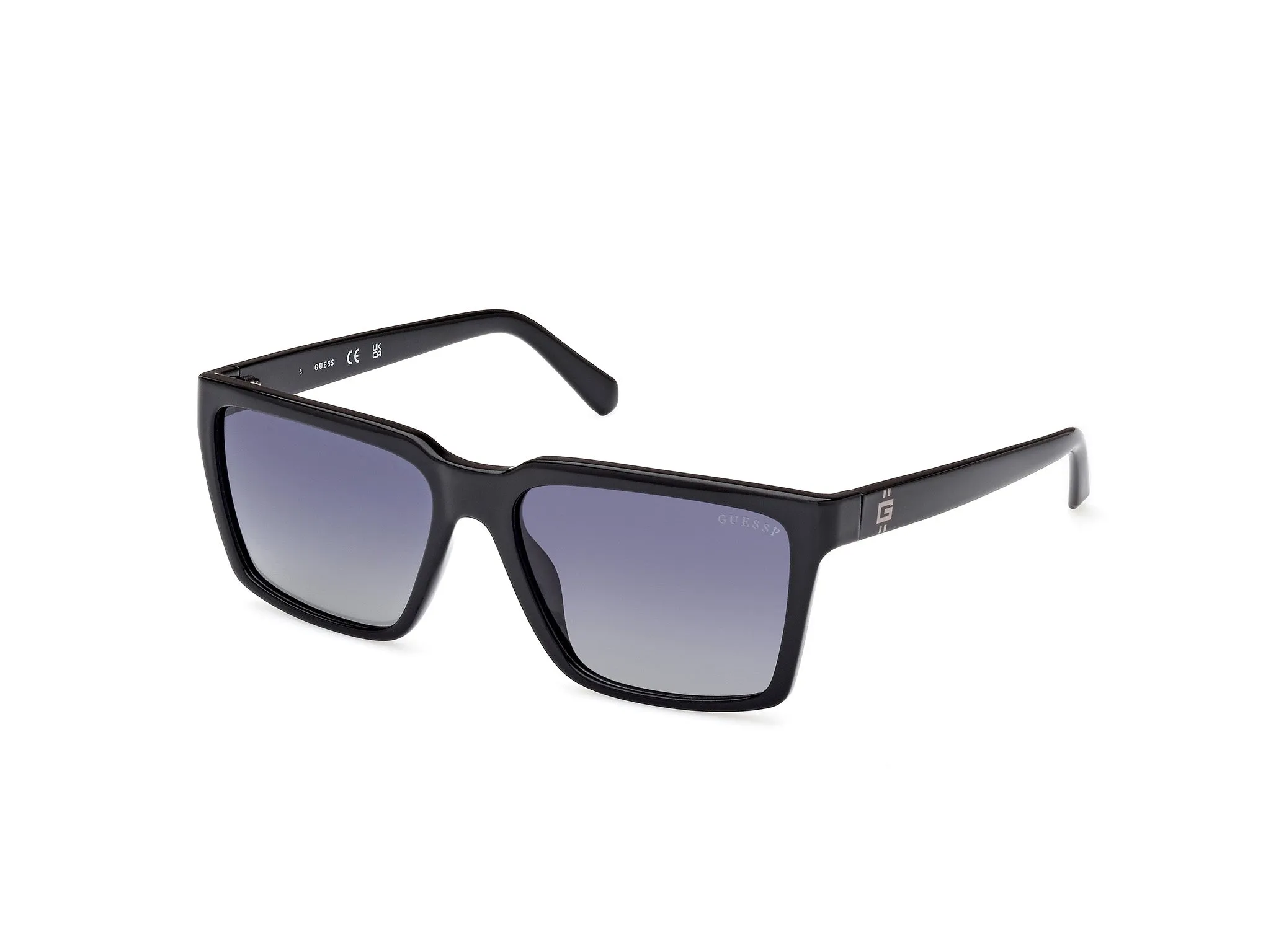 Guess GU00084 01D Occhiali da sole Iniettato Nero Grigio Squadrata Polarizzata - immagine 1
