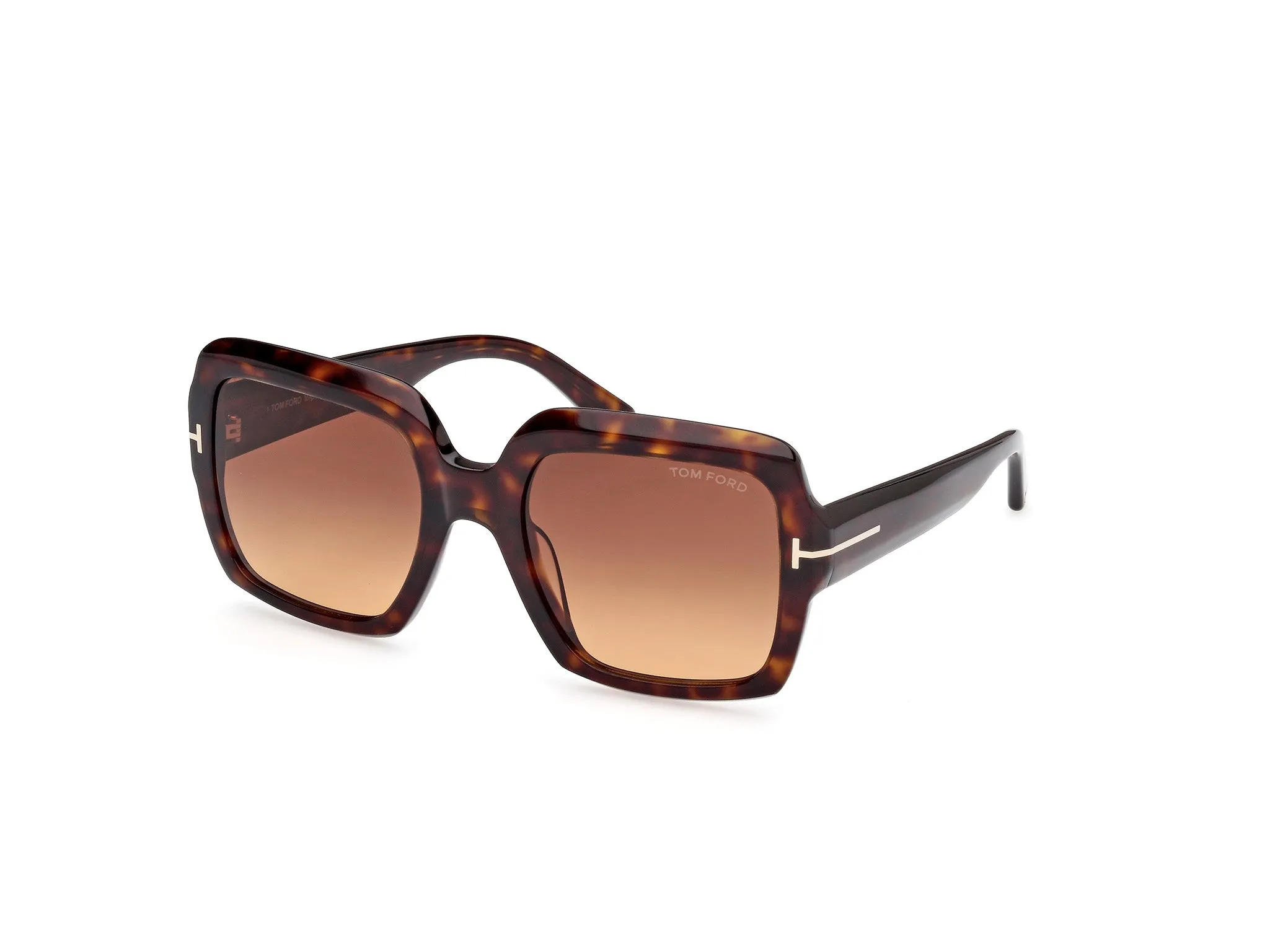 TOM FORD FT1082 KAYA 52F Occhiali da sole Acetato Havana Marrone Squadrata Normale Sfumato - immagine 1