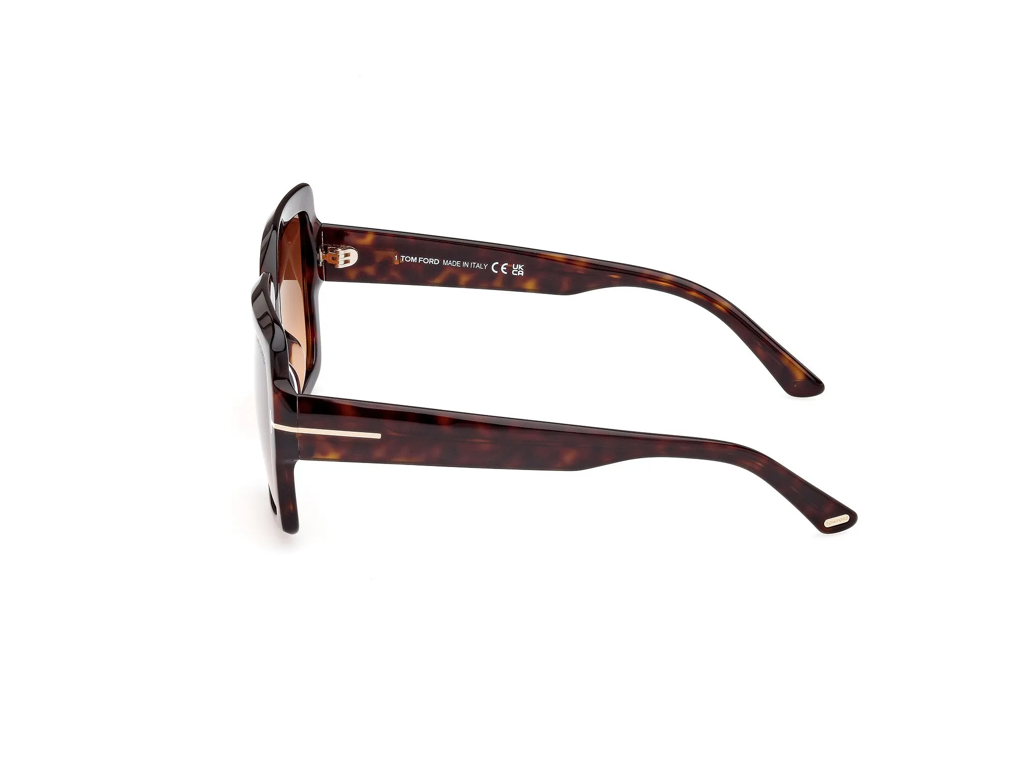 TOM FORD FT1082 KAYA 52F Occhiali da sole Acetato Havana Marrone Squadrata Normale Sfumato - immagine 2
