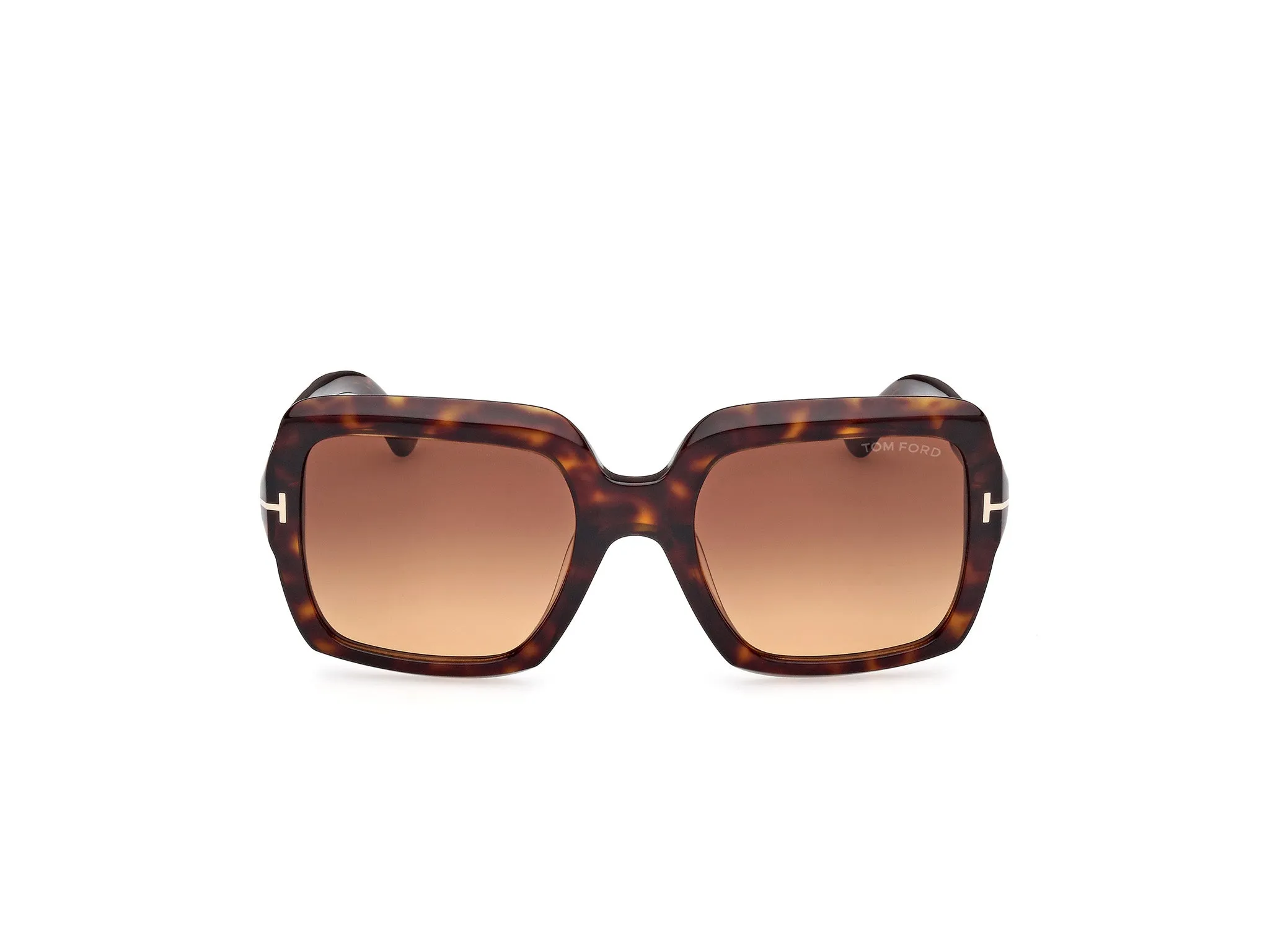 TOM FORD FT1082 KAYA 52F Occhiali da sole Acetato Havana Marrone Squadrata Normale Sfumato - immagine 3