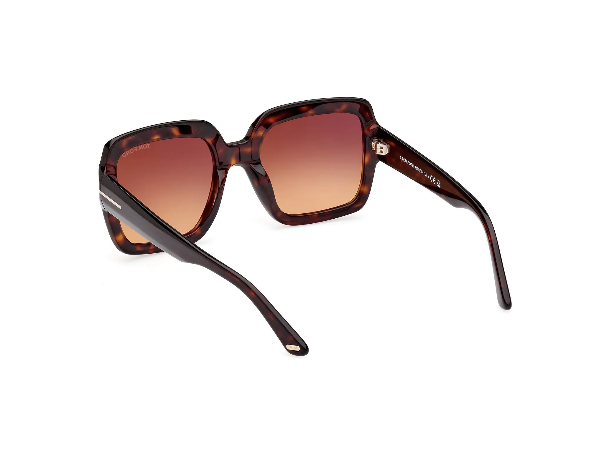TOM FORD FT1082 KAYA 52F Occhiali da sole Acetato Havana Marrone Squadrata Normale Sfumato - immagine 4