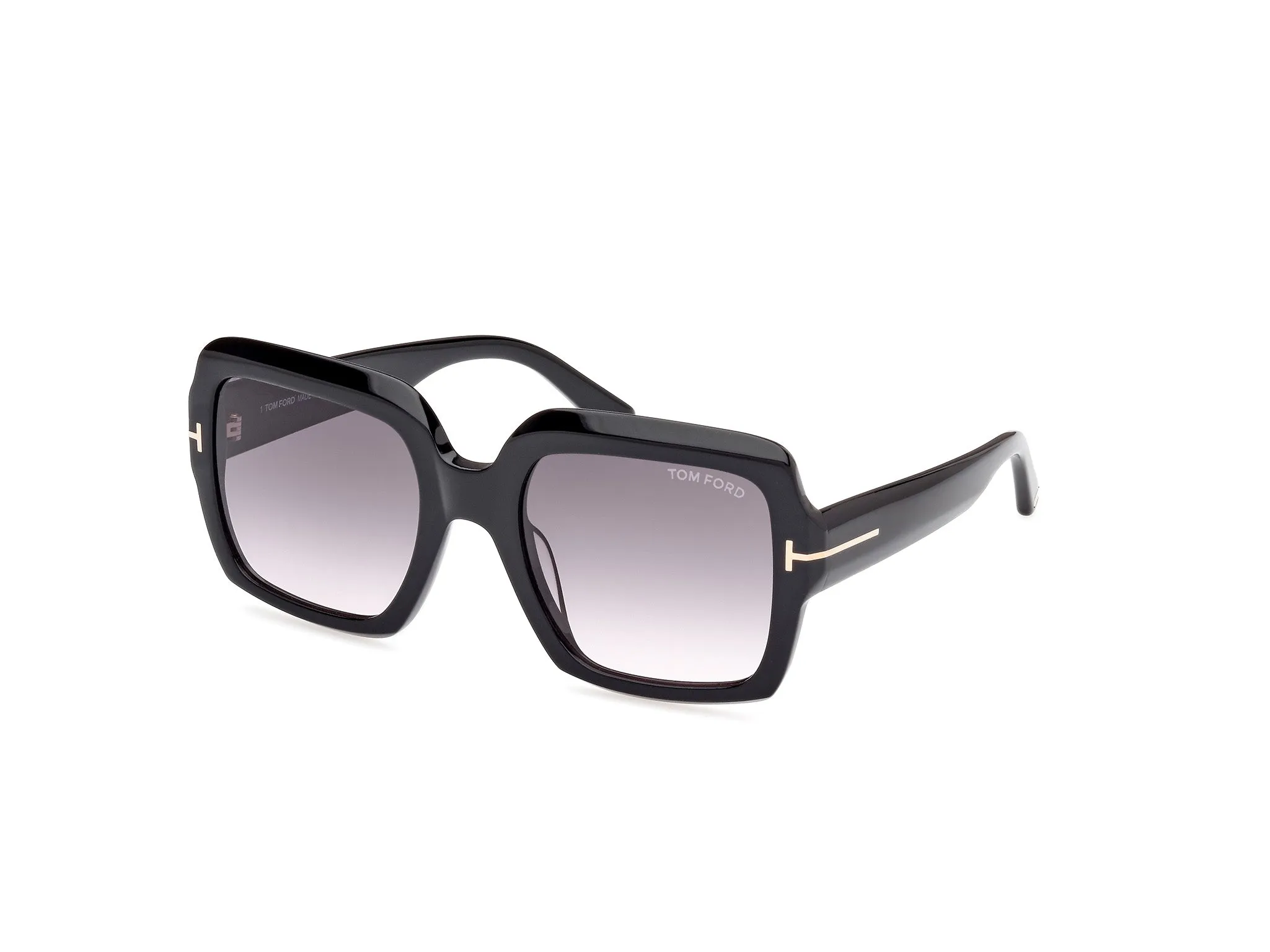 TOM FORD FT1082 KAYA 01B Occhiali da sole Acetato Nero Grigio Squadrata Normale Sfumato - immagine 1