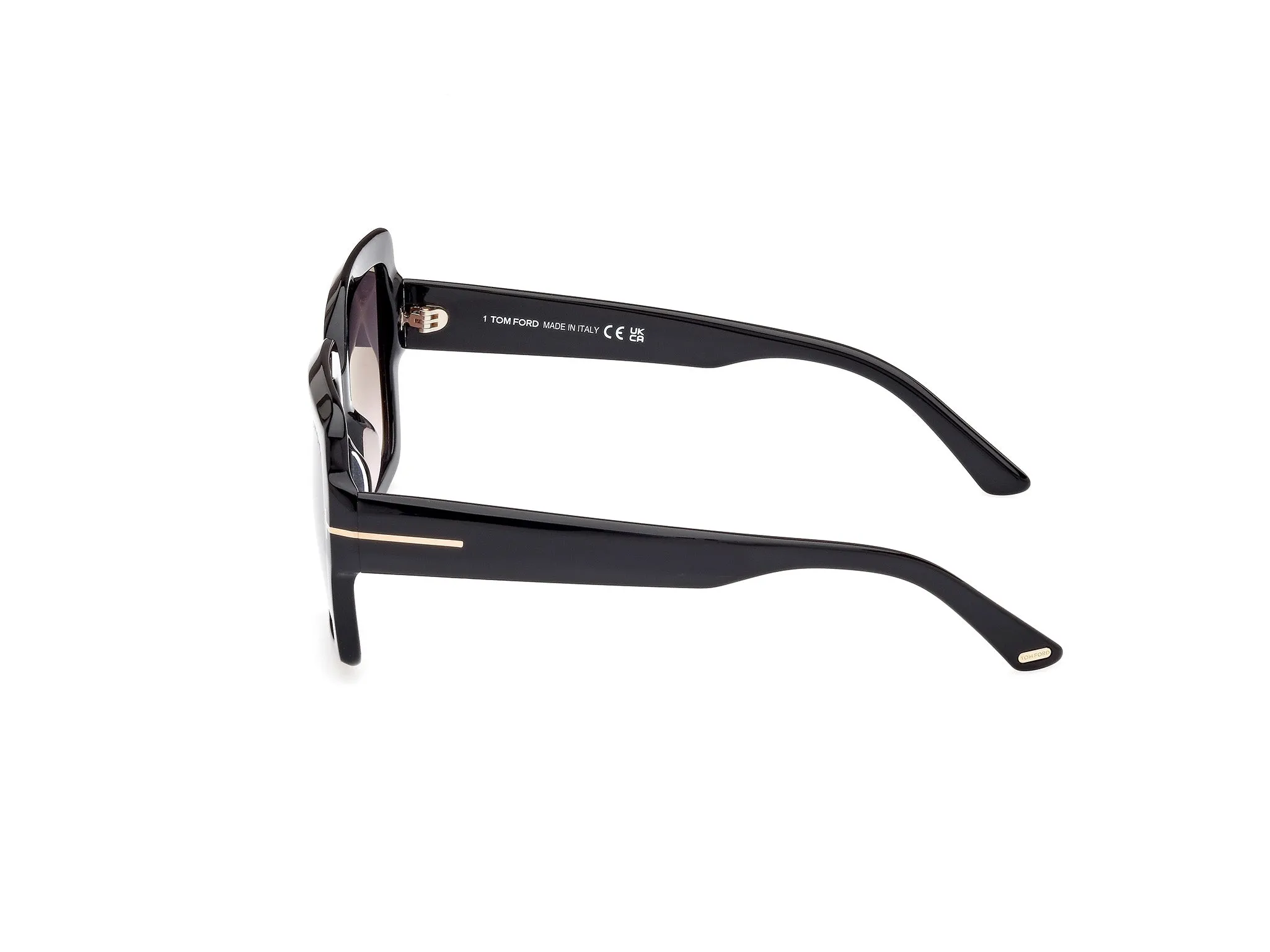 TOM FORD FT1082 KAYA 01B Occhiali da sole Acetato Nero Grigio Squadrata Normale Sfumato - immagine 2