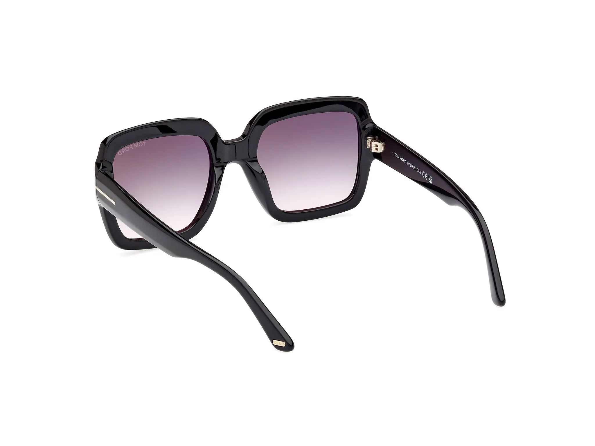 TOM FORD FT1082 KAYA 01B Occhiali da sole Acetato Nero Grigio Squadrata Normale Sfumato - immagine 4