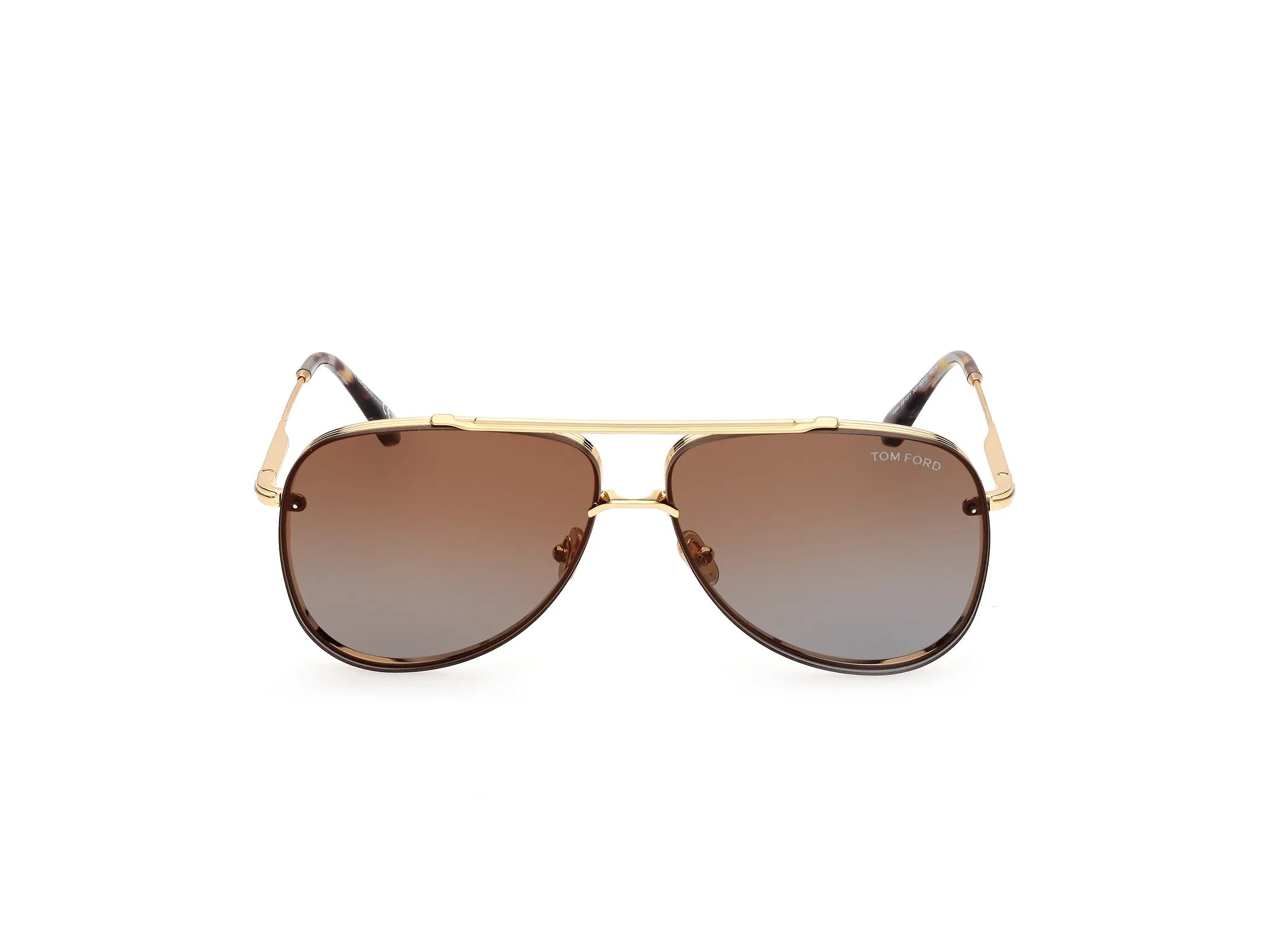 TOM FORD FT1071 LEON 30F Occhiali da sole Metallo Oro Marrone Pilot Normale - immagine 3