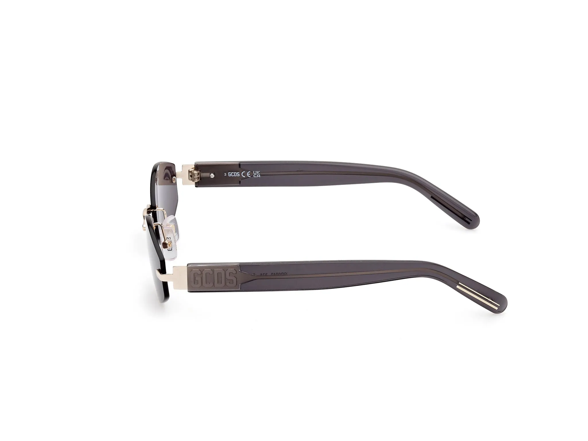 GCDS GD0040 32A Occhiali da sole Metallo Oro Grigio Geometrica Normale - immagine 2