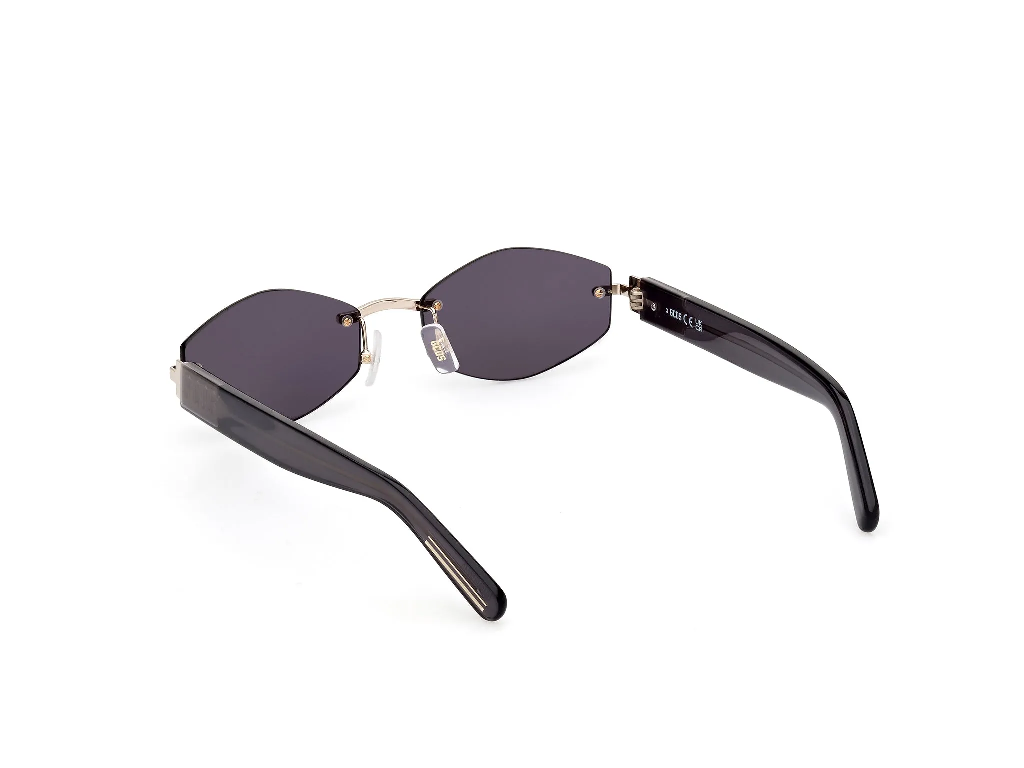 GCDS GD0040 32A Occhiali da sole Metallo Oro Grigio Geometrica Normale - immagine 4