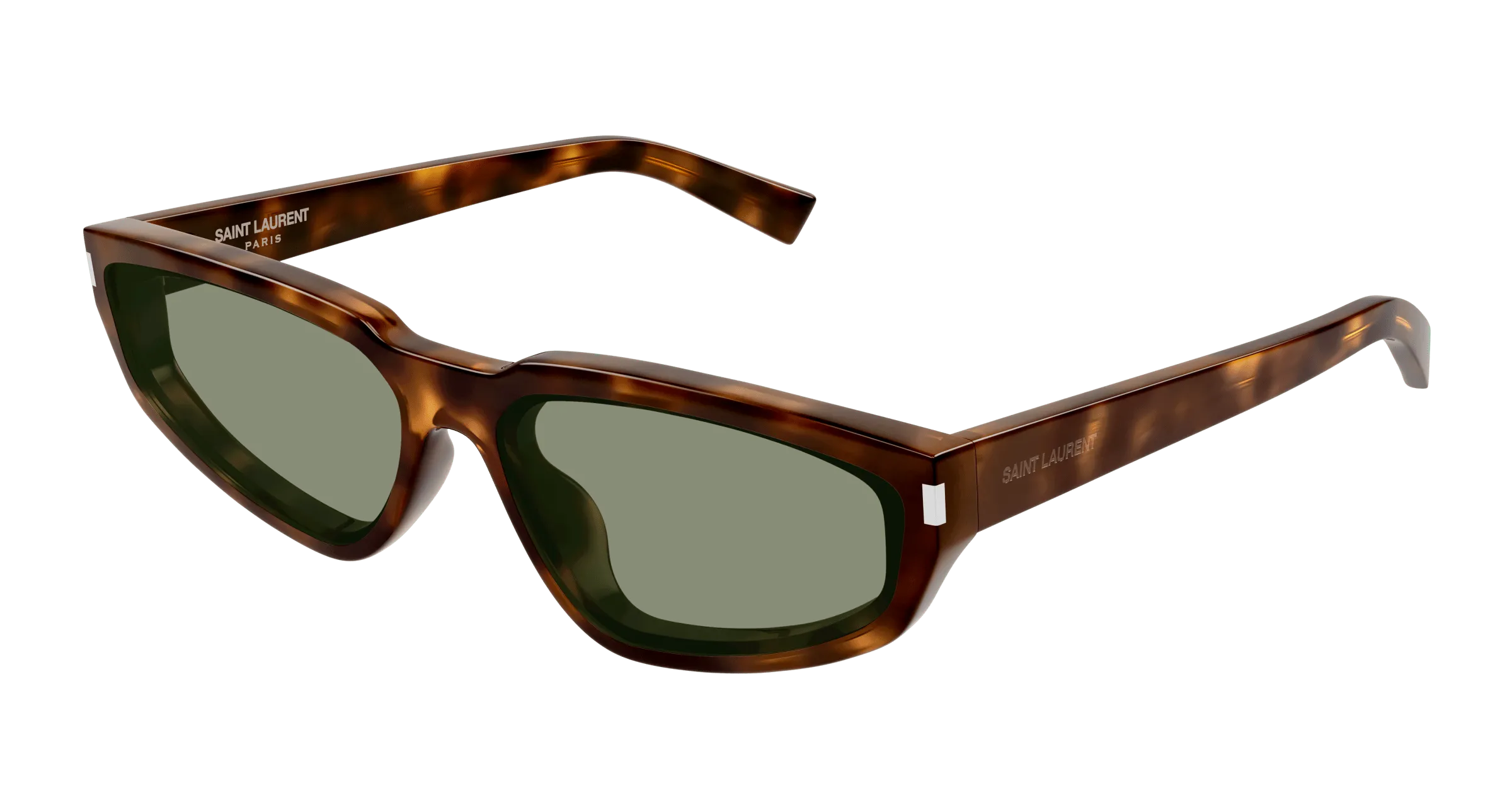 SAINT LAURENT Donna SL 634 NOVA 003 Occhiali da sole Acetato Havana Verde Cat Eye Normale - immagine 1