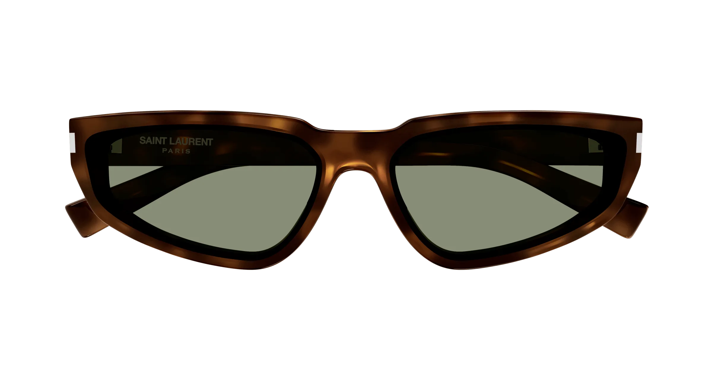 SAINT LAURENT Donna SL 634 NOVA 003 Occhiali da sole Acetato Havana Verde Cat Eye Normale - immagine 2