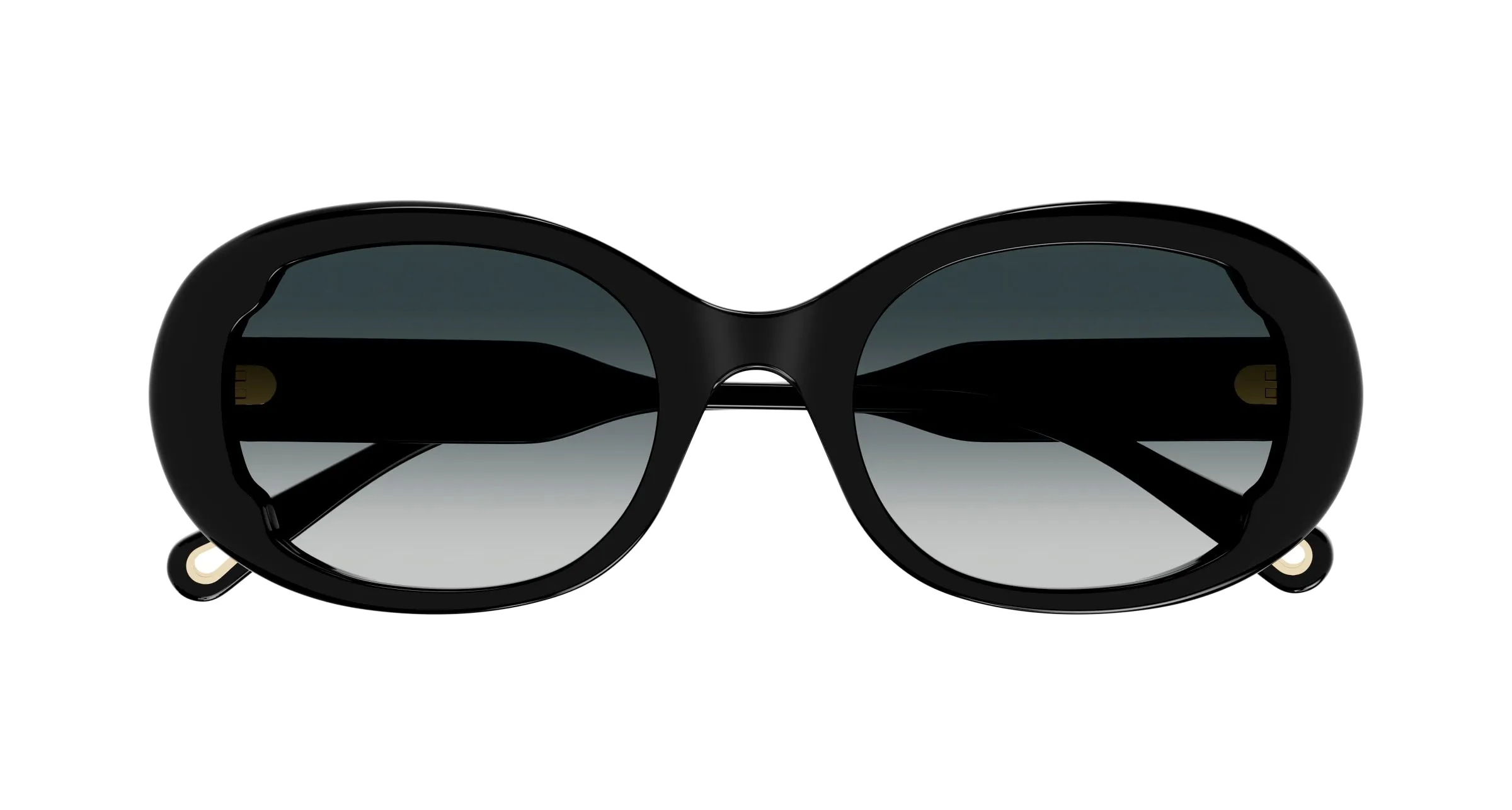Chloé CH0197SA 001 Occhiali da sole Acetato Nero Grigio Rotonda Sfumato - immagine 2