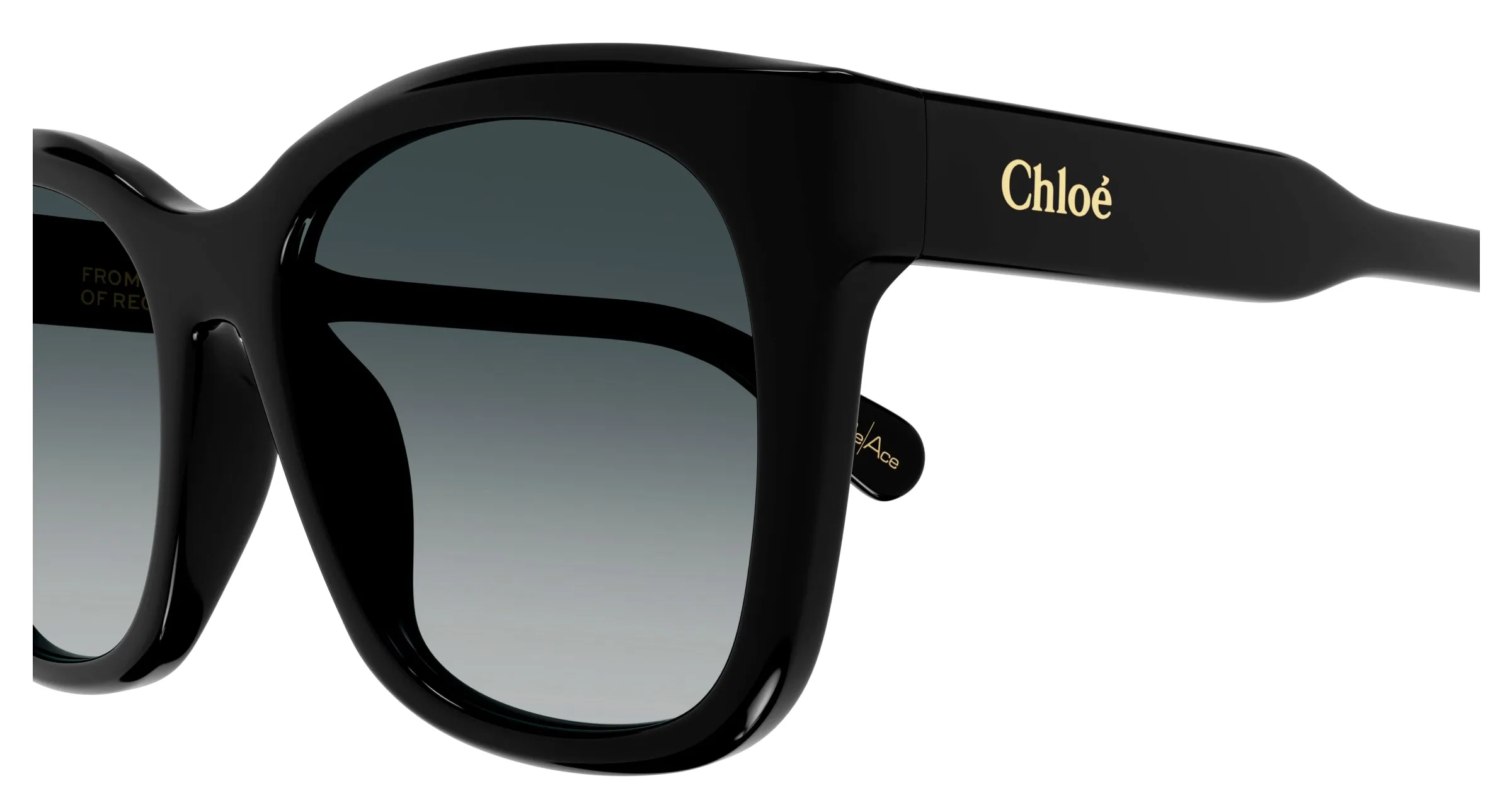 Chloé CH0194SK 001 Occhiali da sole Acetato Nero Grigio Squadrata Sfumato - immagine 3