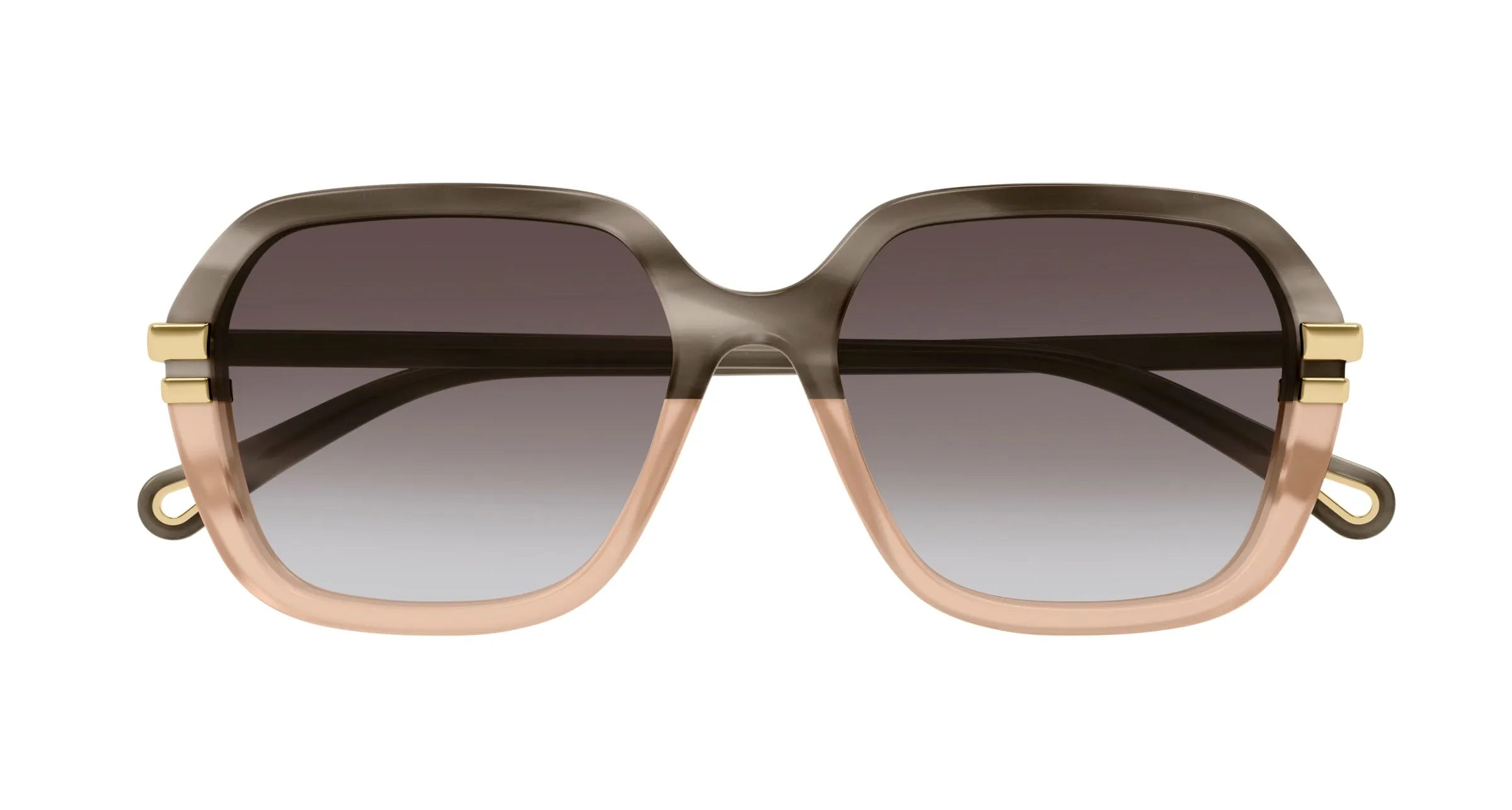 Chloé CH0204S 004 Occhiali da sole Acetato Grigio Marrone Rotonda Sfumato - immagine 2