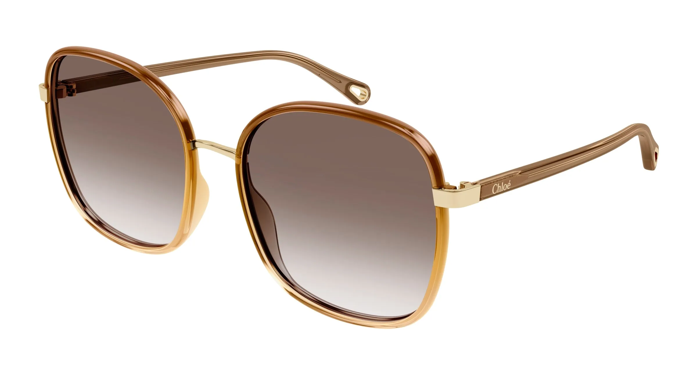 Chloé CH0031S 012 Occhiali da sole Bio-iniettato Marrone Marrone Squadrata Sfumato - immagine 1