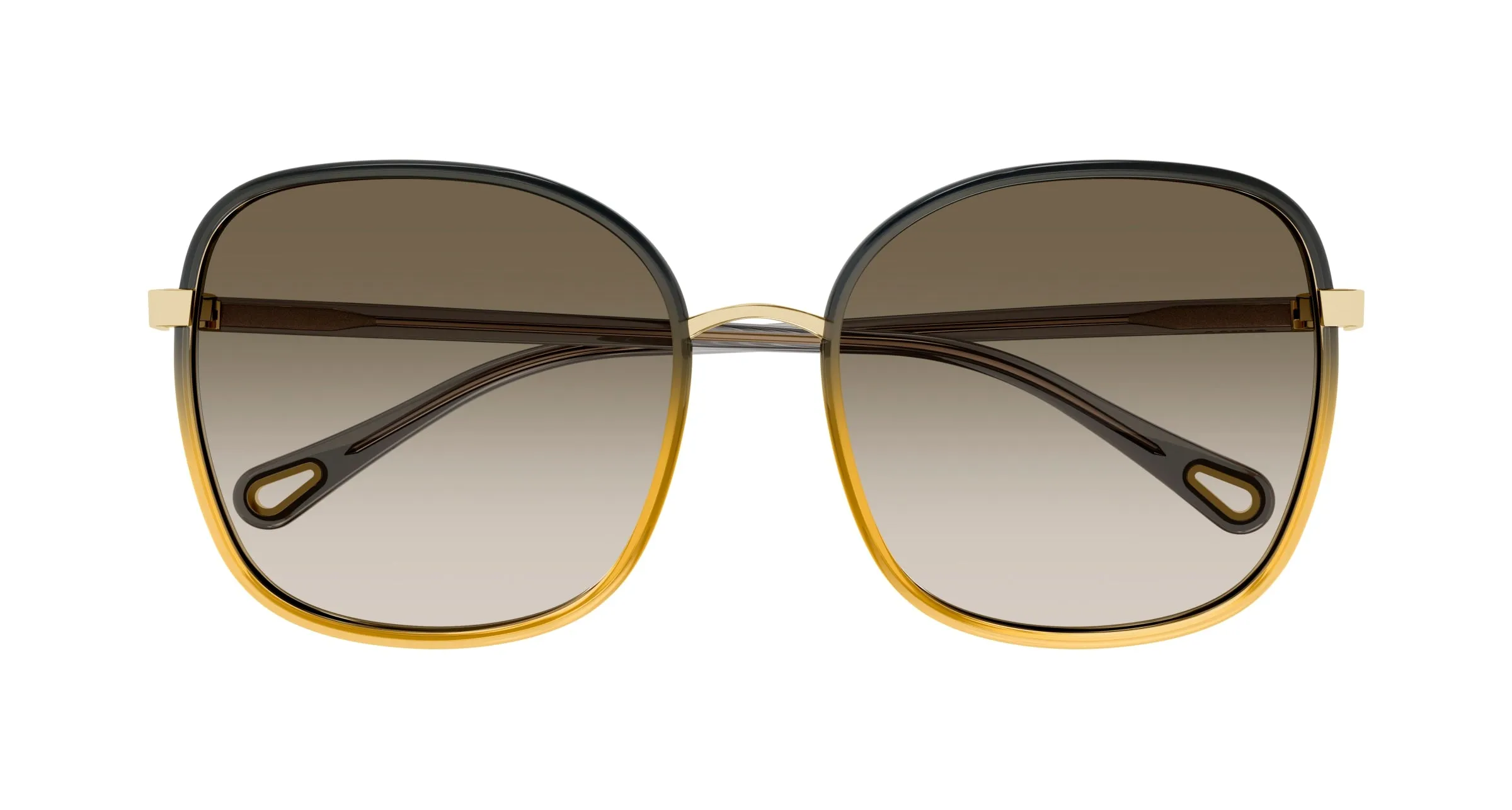 Chloé CH0031S 010 Occhiali da sole Bio-iniettato Nero Marrone Squadrata Sfumato - immagine 2