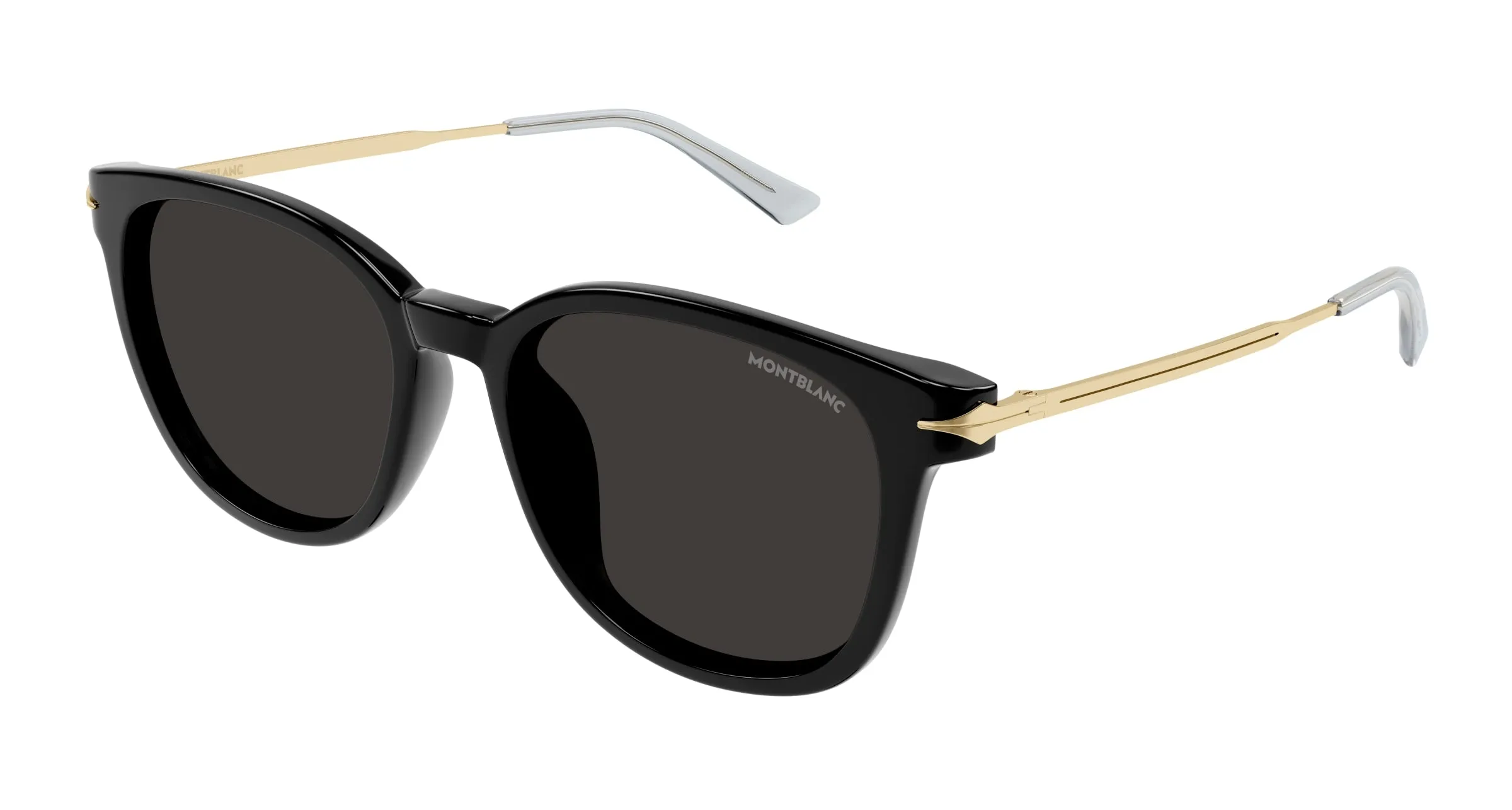 Montblanc MB0304SA 001 Occhiali da sole Acetato Nero Grigio Squadrata - immagine 1