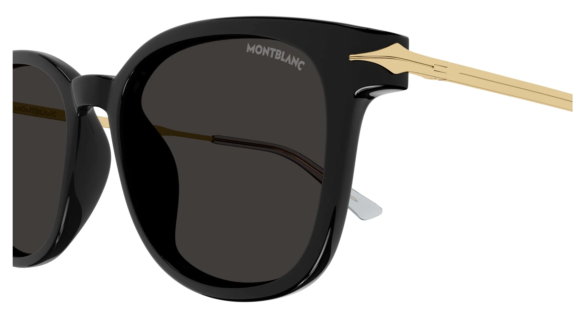 Montblanc MB0304SA 001 Occhiali da sole Acetato Nero Grigio Squadrata - immagine 3