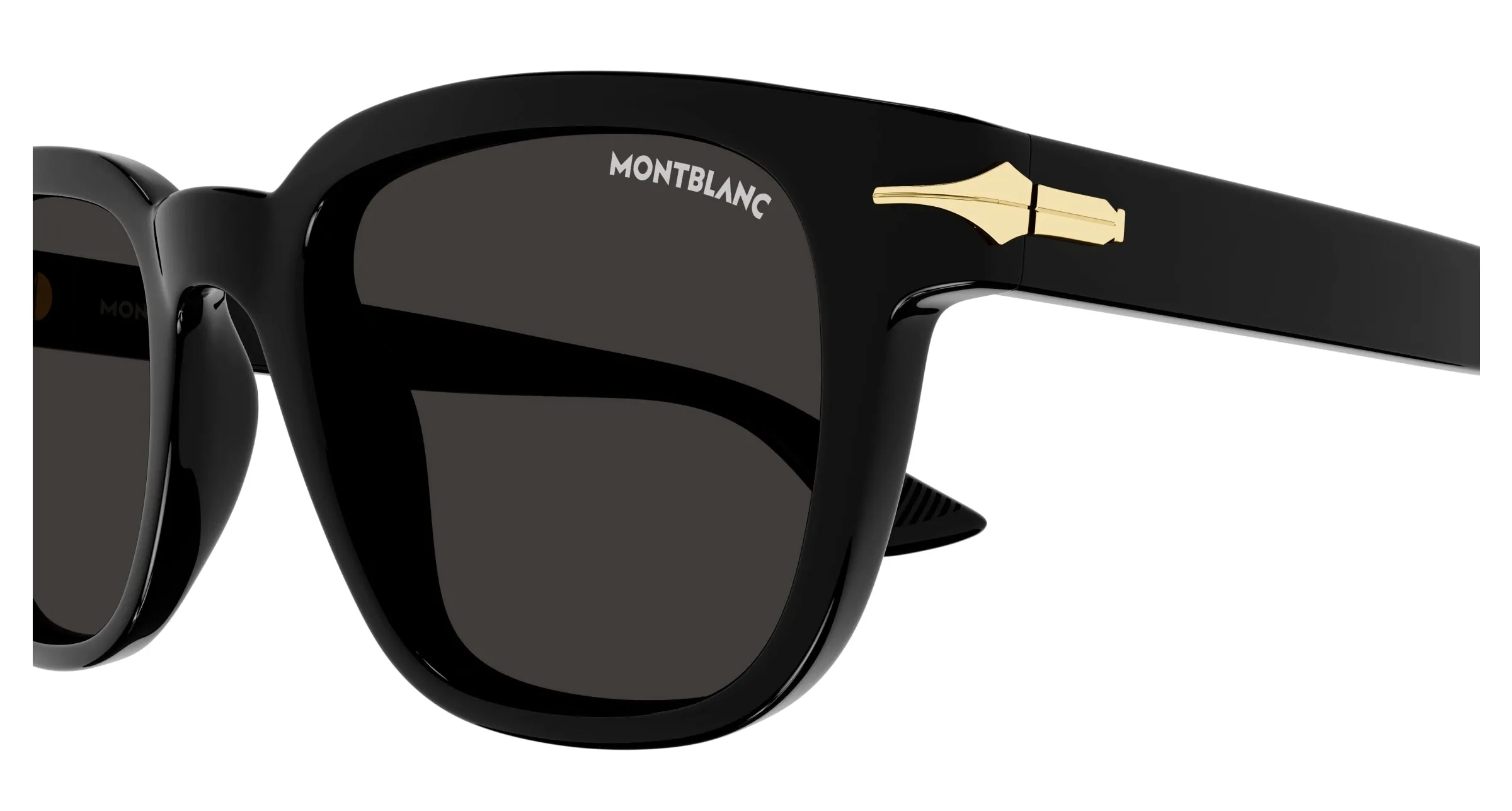 Montblanc MB0302S 006 Occhiali da sole Acetato Nero Grigio Squadrata - immagine 3