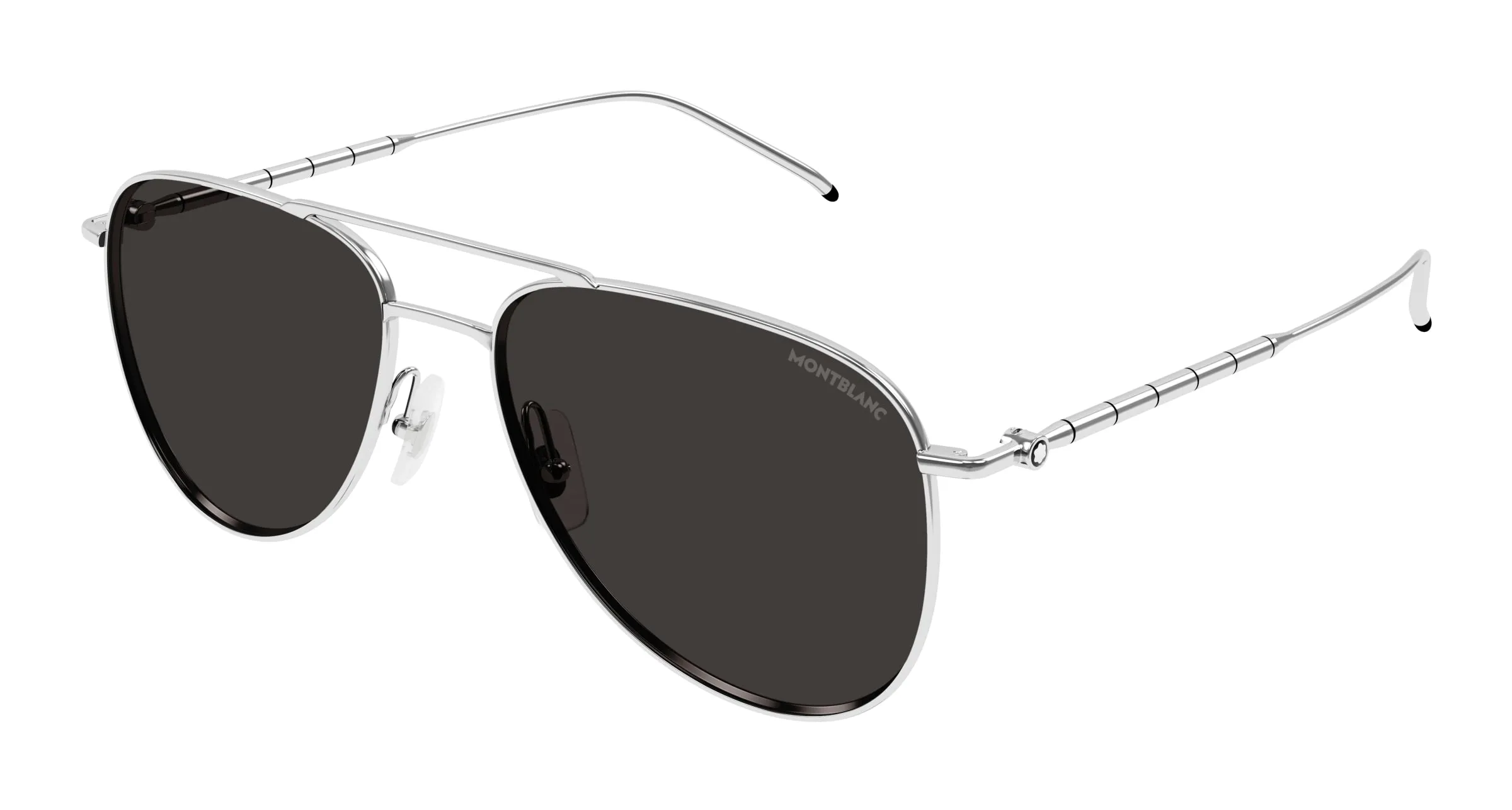 Montblanc Uomo MB0311S 001 Occhiali da sole Metallo Argento Grigio Pilot - immagine 1