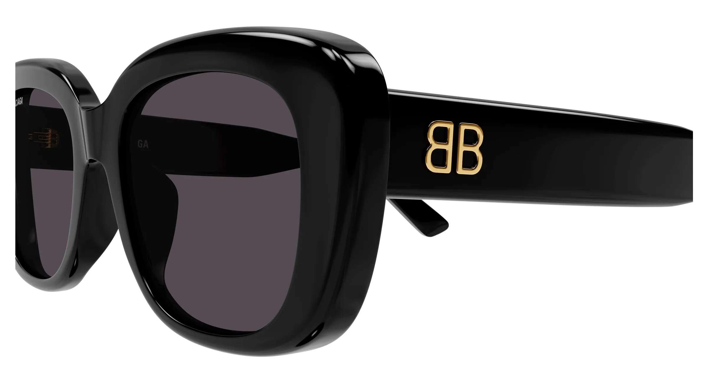 Balenciaga BB0295SK 001 Occhiali da sole Acetato Nero Grigio Squadrata - immagine 3