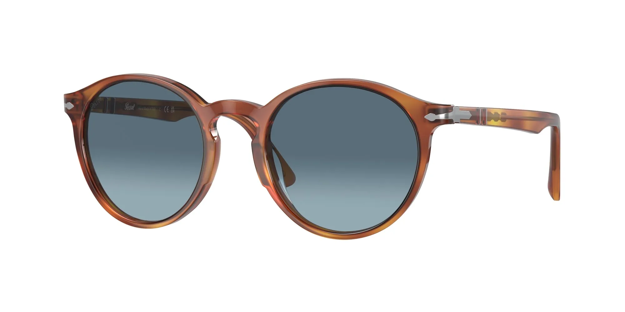 Persol PO3171S 96/Q8 Occhiali da sole Acetato Marrone Blu Pantos Normale Sfumato - immagine 1