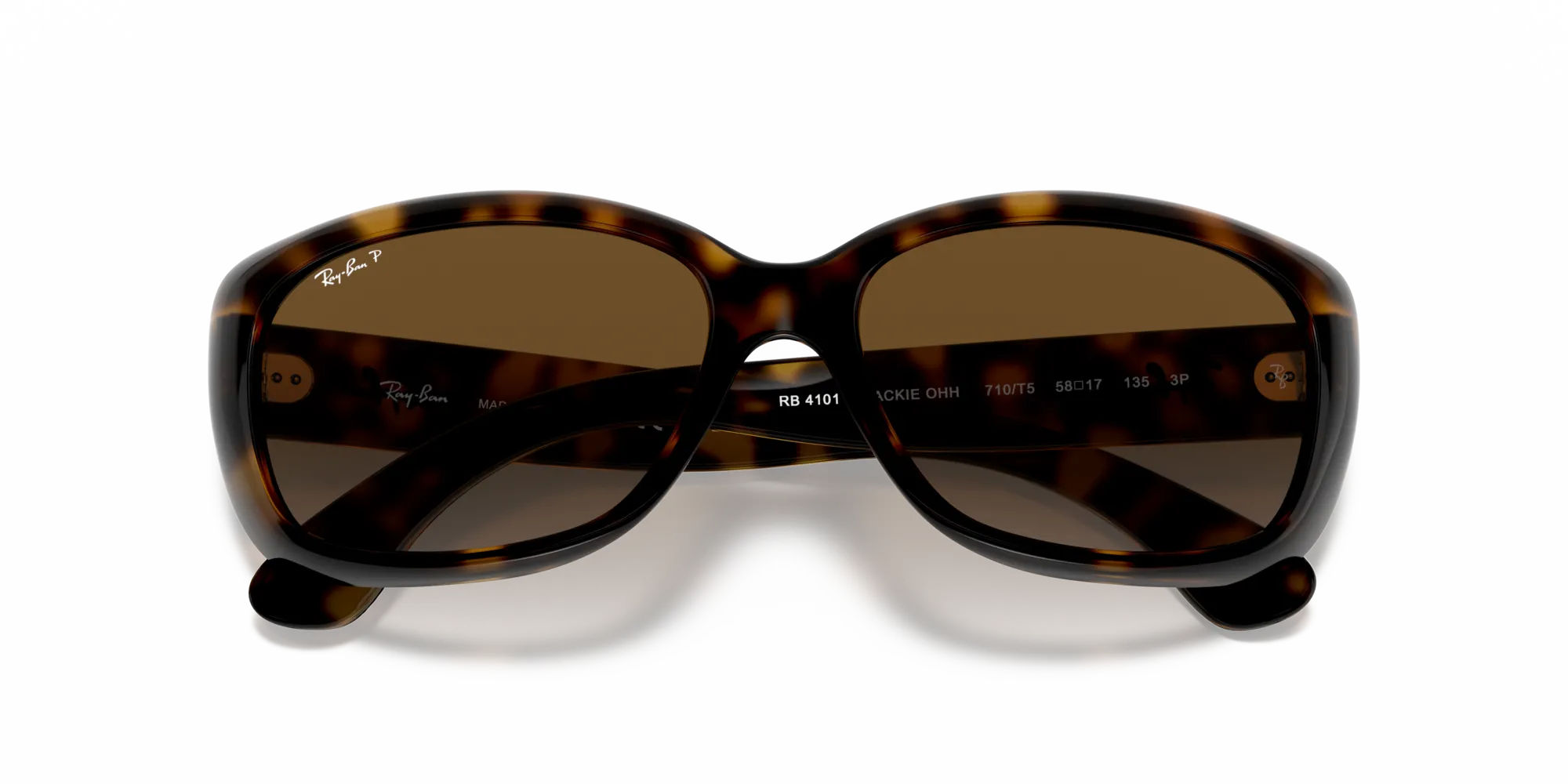 Ray - Ban RB4101 JACKIE OHH 710/T5 Occhiali da sole Iniettato Tartaruga Marrone Farfalla Polarizzata - immagine 2