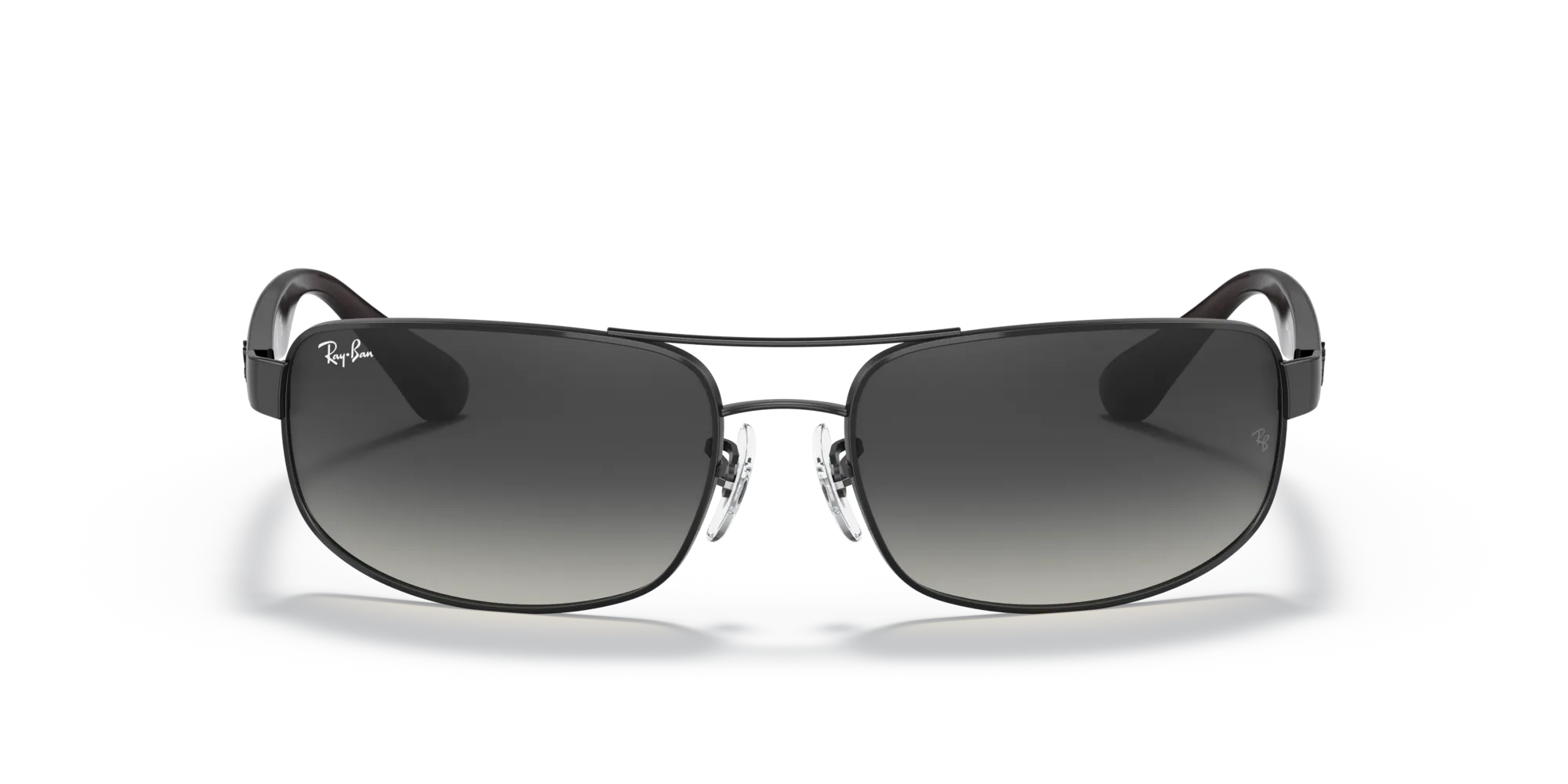 Ray - Ban RB3445 RB3445 006/11 Occhiali da sole Metallo Nero Grigio Squadrata Normale Sfumato - immagine 3