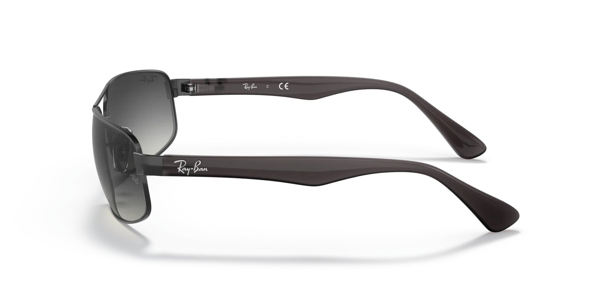 Ray - Ban RB3445 RB3445 006/11 Occhiali da sole Metallo Nero Grigio Squadrata Normale Sfumato - immagine 4