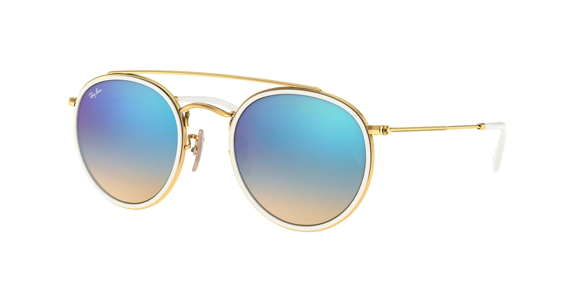 Ray - Ban RB3647N 001/4O Occhiali da sole Metallo Oro Blu Rotonda Normale - immagine 1