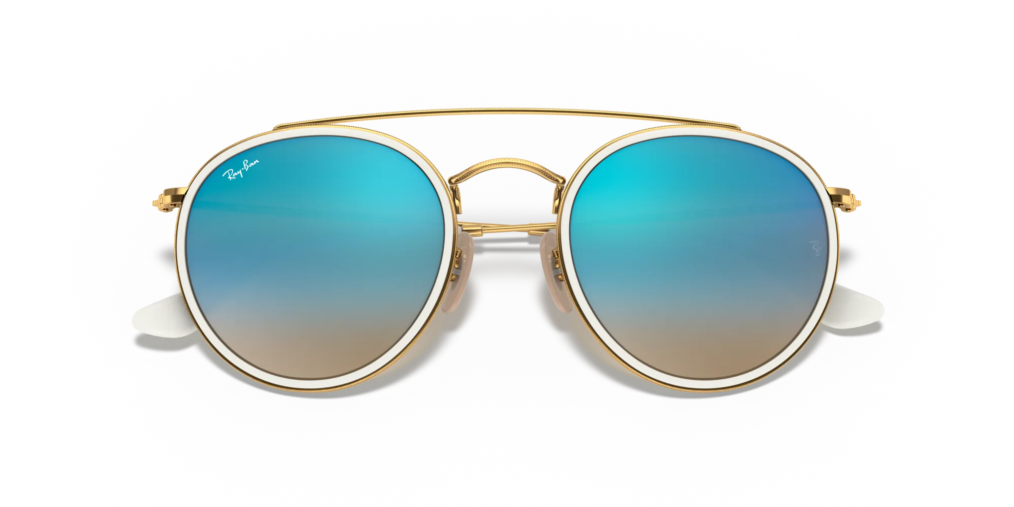 Ray - Ban RB3647N 001/4O Occhiali da sole Metallo Oro Blu Rotonda Normale - immagine 2