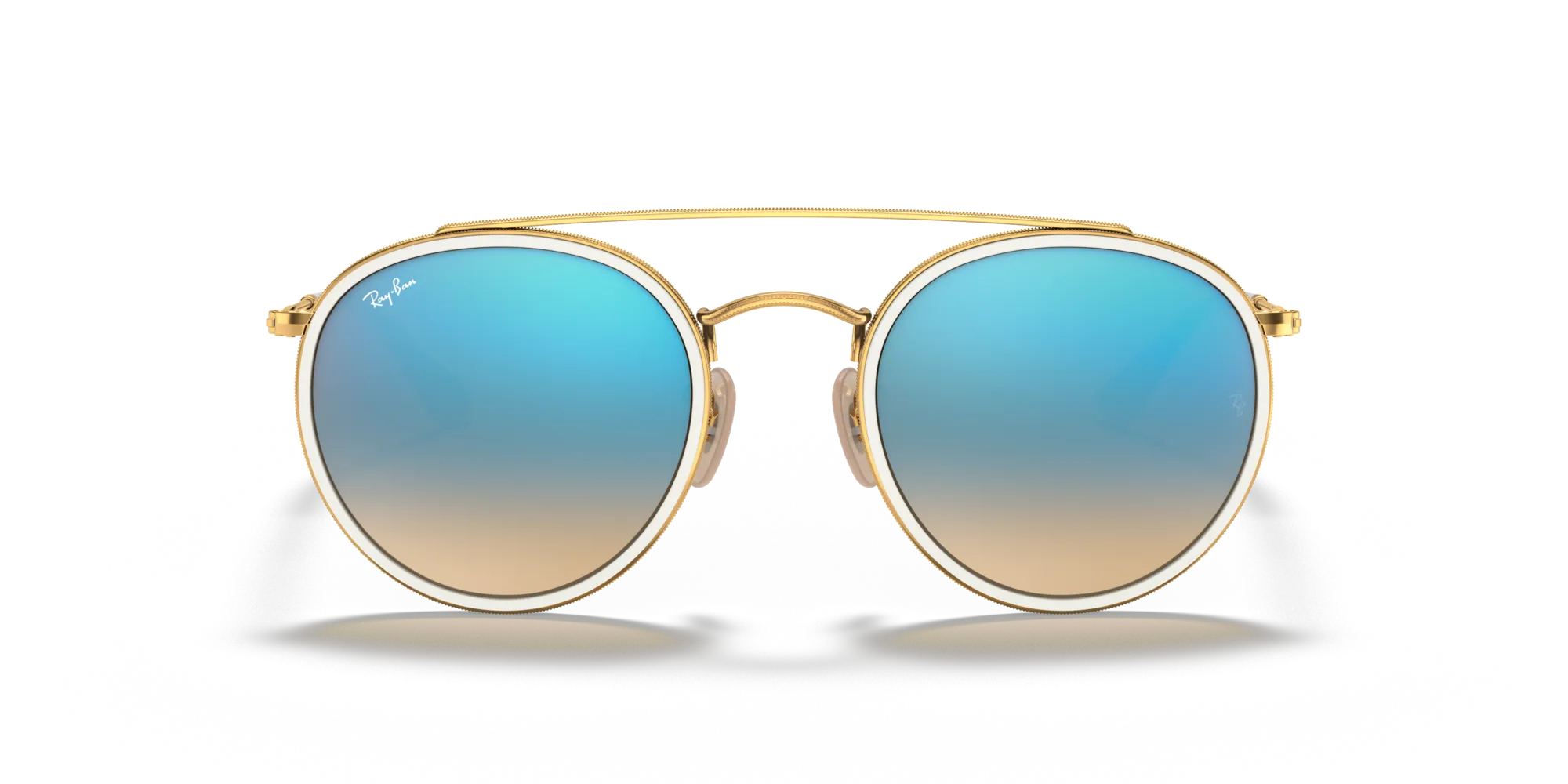 Ray - Ban RB3647N 001/4O Occhiali da sole Metallo Oro Blu Rotonda Normale - immagine 3